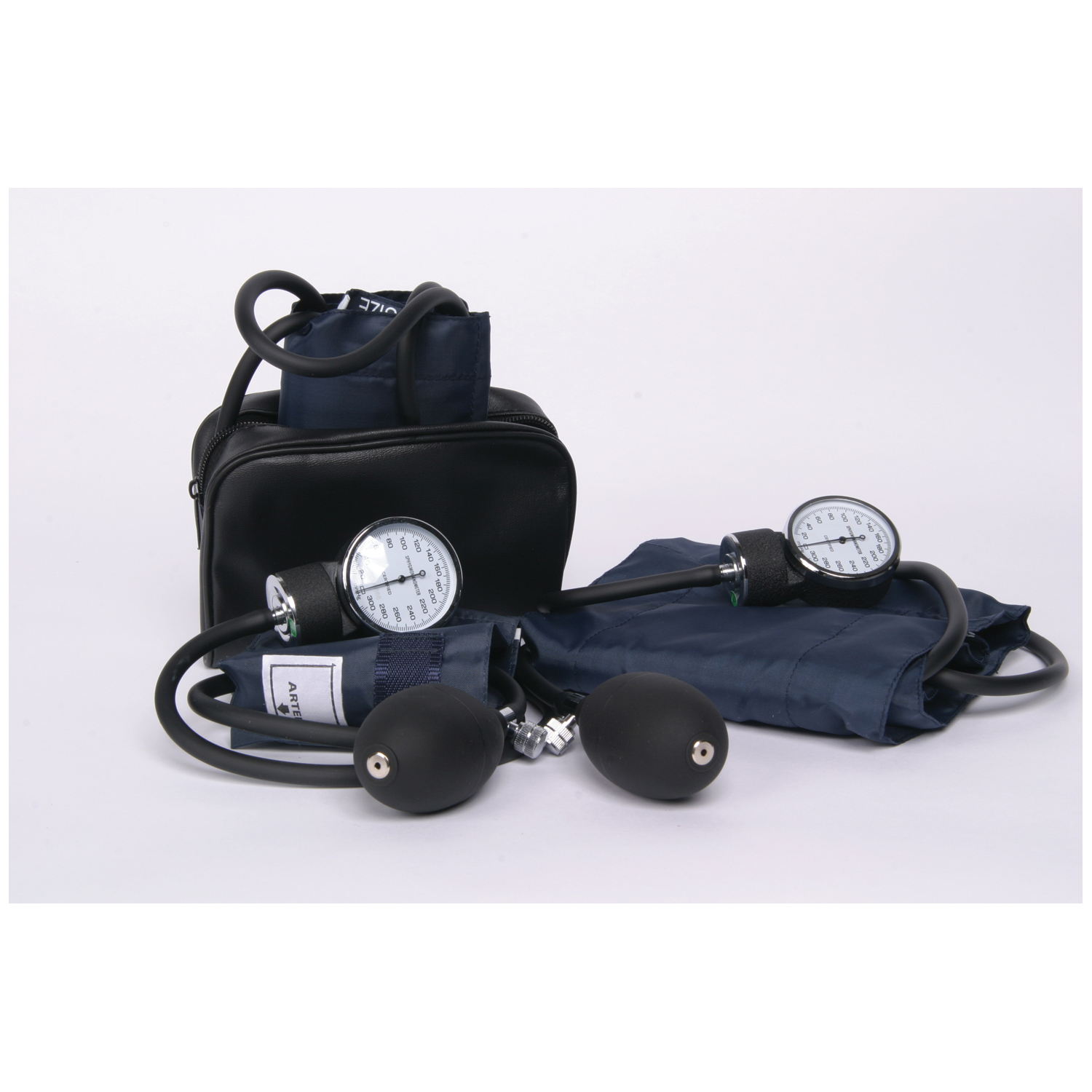 ADC GENERIC ANEROID SPHYGMOMANOMETER Aneroid Sphygmomanometer, Large Adult, Navy, Latex Free (LF) American Diagnostic Corporation 776XZ