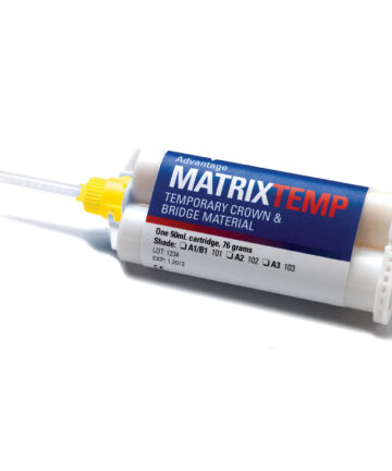 ADVANTAGE MATRIXTEMP TEMPORARY CROWN & BRIDGE MATERIAL Crown & Bridge Material, Temporary, MatrixTemp Shade A3, 50mL Cartridge, 10 Tips Advantage Dental Products 103