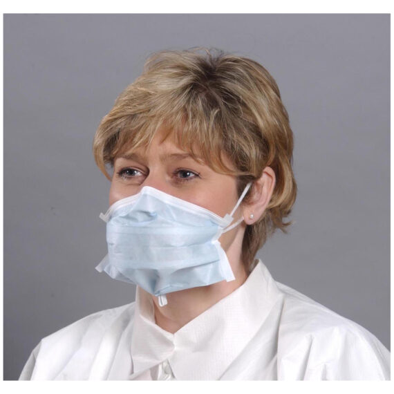 ALPHAPROTECH CRITICAL COVER® PFL® EAR LOOPS PFL, Ear Loop Masks, 8in, Positive Facial Lock & Magic Arch, Blue, 50/bx AlphaProTech 615