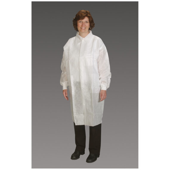 ALPHAPROTECH CRITICAL COVER® NUTECH® LAB COATS Critical Cover® Lab Coats, Tapered Collar, Elastic Wrist, 3 Pockets, Snap Close, White, XXXX-Large/XXXXX-Large, 25/cs AlphaProTech LC-62621-8