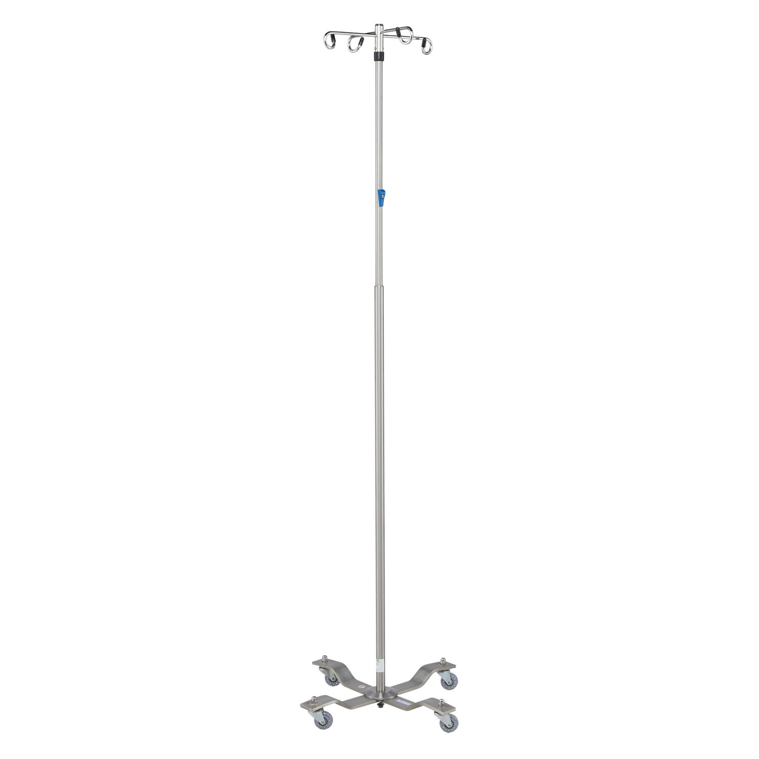 BLICKMAN IV STANDS IV Stand, 4 Hook, Thumb Operated Slide Lock, 4 Leg, 21 1/4" Diameter Stainless Steel Low Center of Gravity Welded Base (DROP SHIP ONLY) Blickman Industries 0518889400