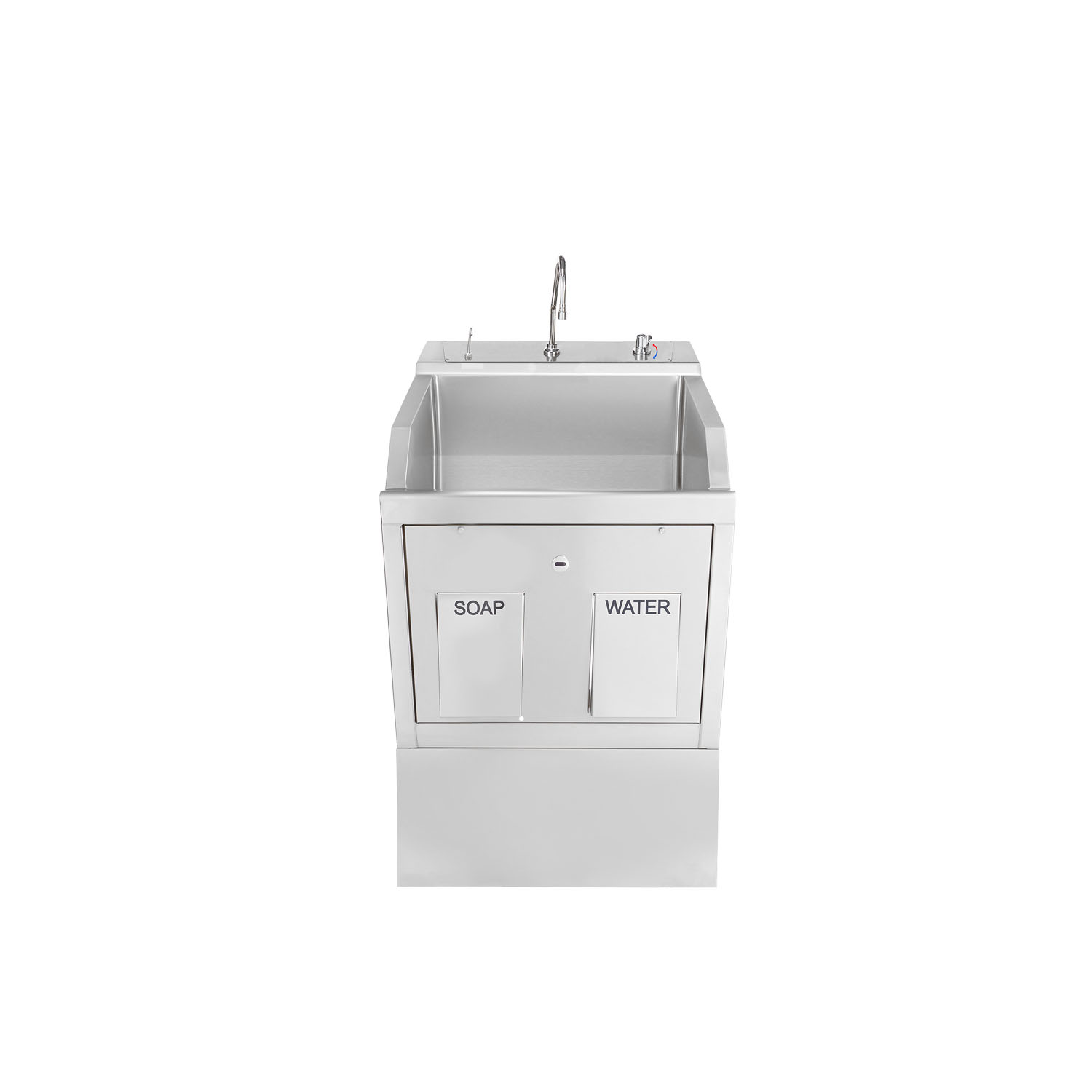 BLICKMAN SCRUB SINKS Lodi Scrub Sink, (1) Place, Pedestal Mounted, Knee Action Control, Soap Dispenser, Infrared Water Control (DROP SHIP ONLY) Blickman Industries 1339881P00