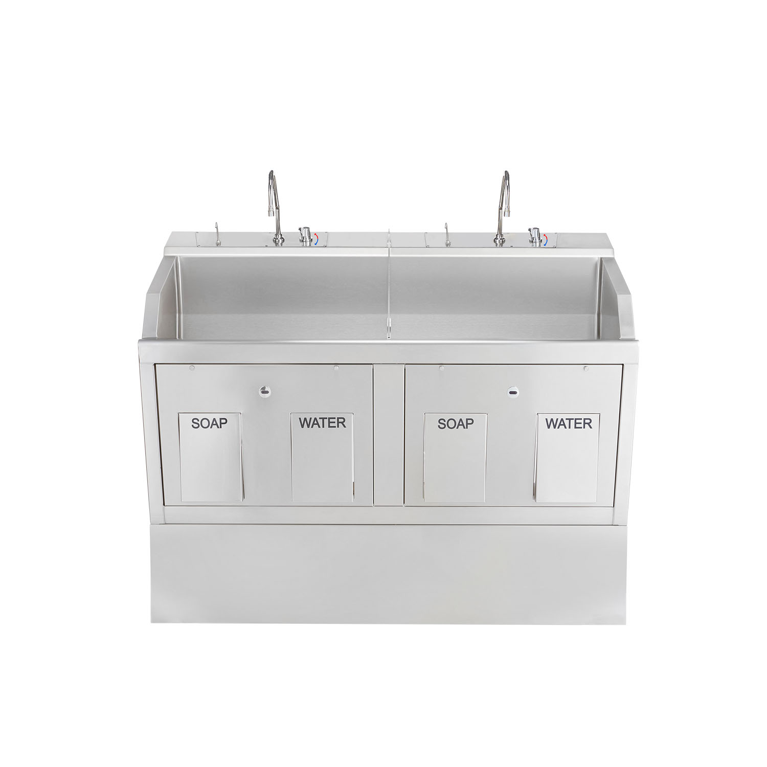 BLICKMAN SCRUB SINKS Lodi Scrub Sink, (2) Place, Pedestal Mounted, Knee Action Control, Infrared Water Control (DROP SHIP ONLY) Blickman Industries 1339882P00