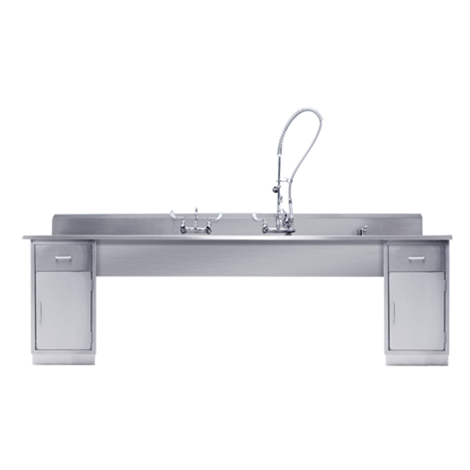 BLICKMAN DECONTAMINATION STATIONS Decontamination Station 116"W x 26 1/2""D, (8") Backsplash, (3) 25"W x 18"H X 10"D Bowls, (1) Waste Lever Drain w/ Overflow, Marine Edge, Bowls Etched w/Gallon & Liter Measures (DROP SHIP ONLY) Blickman Industries 162DSBC001