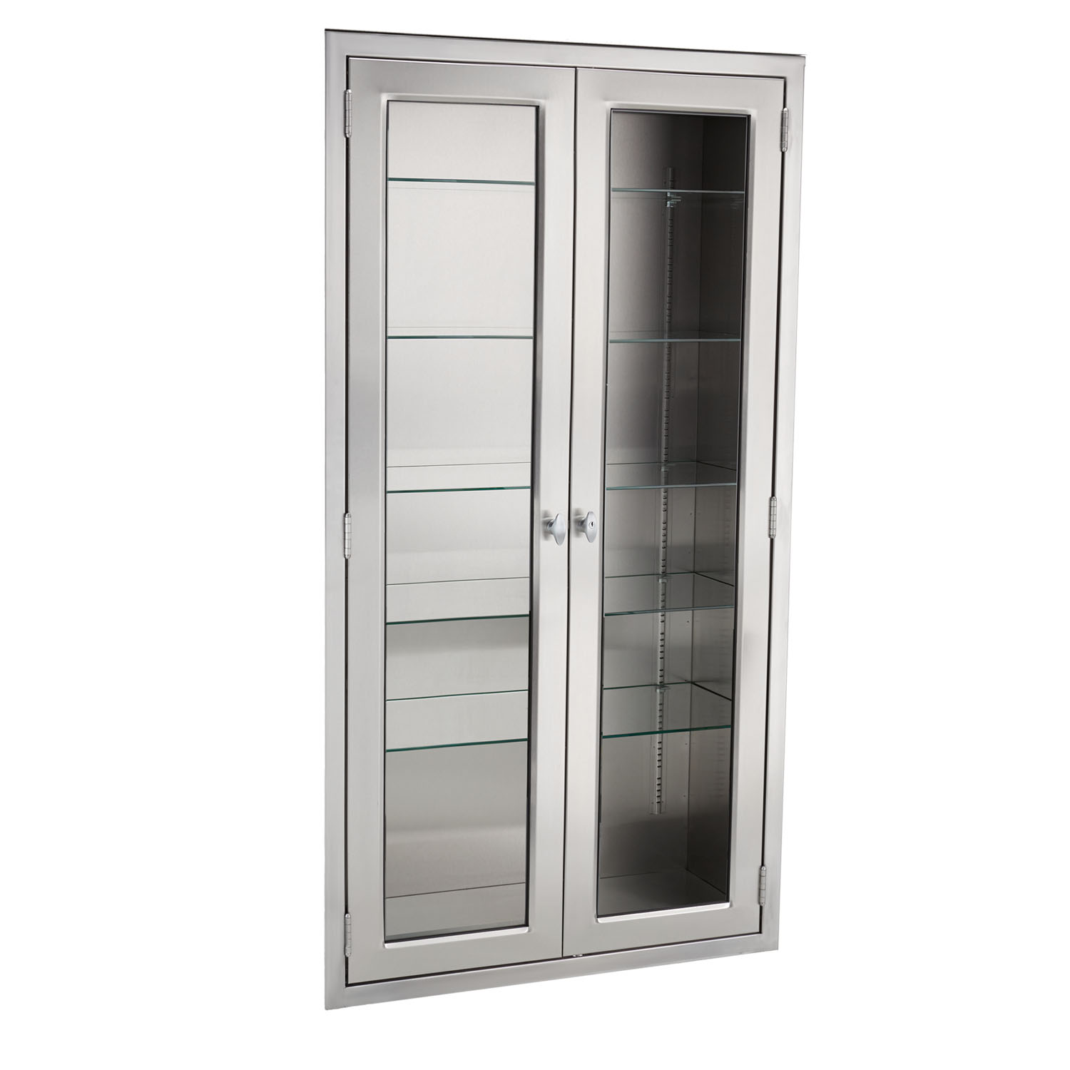 BLICKMAN EQUIPMENT & SUPPLIES CABINETS Equipment and Supplies Cabinet 35"W x 60"H x 18"D Console Cabinet, Glass Door, (3) Stainless Steel Adjustable Shelves (DROP SHIP ONLY) Blickman Industries 1713735000