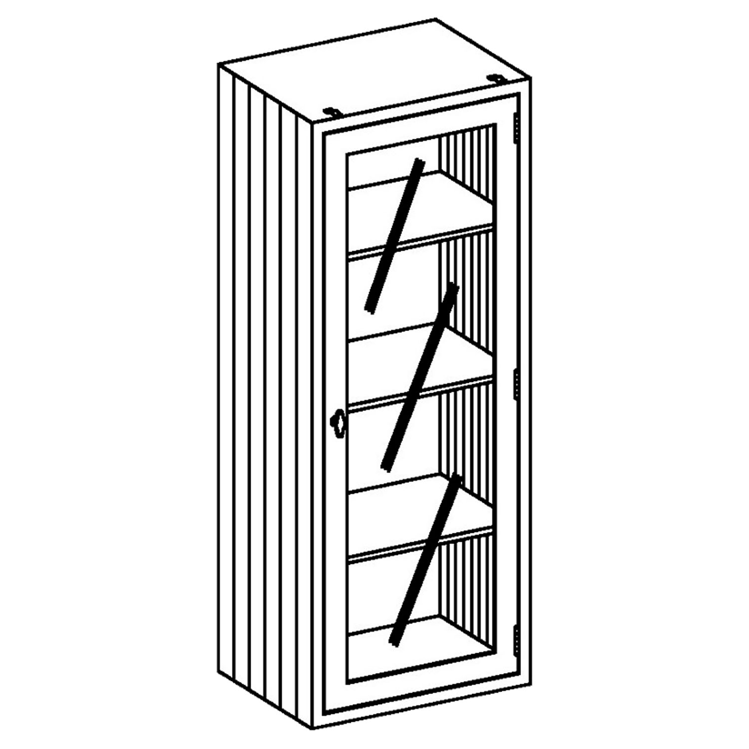 BLICKMAN EQUIPMENT & SUPPLIES CABINETS Equipment and Supplies Cabinet 24 1/8"W x 60"H x 18"D Supplies Cabinet, Right Glass Door, (3) Stainless Steel Adjustable Shelves (DROP SHIP ONLY) Blickman Industries 1716724000