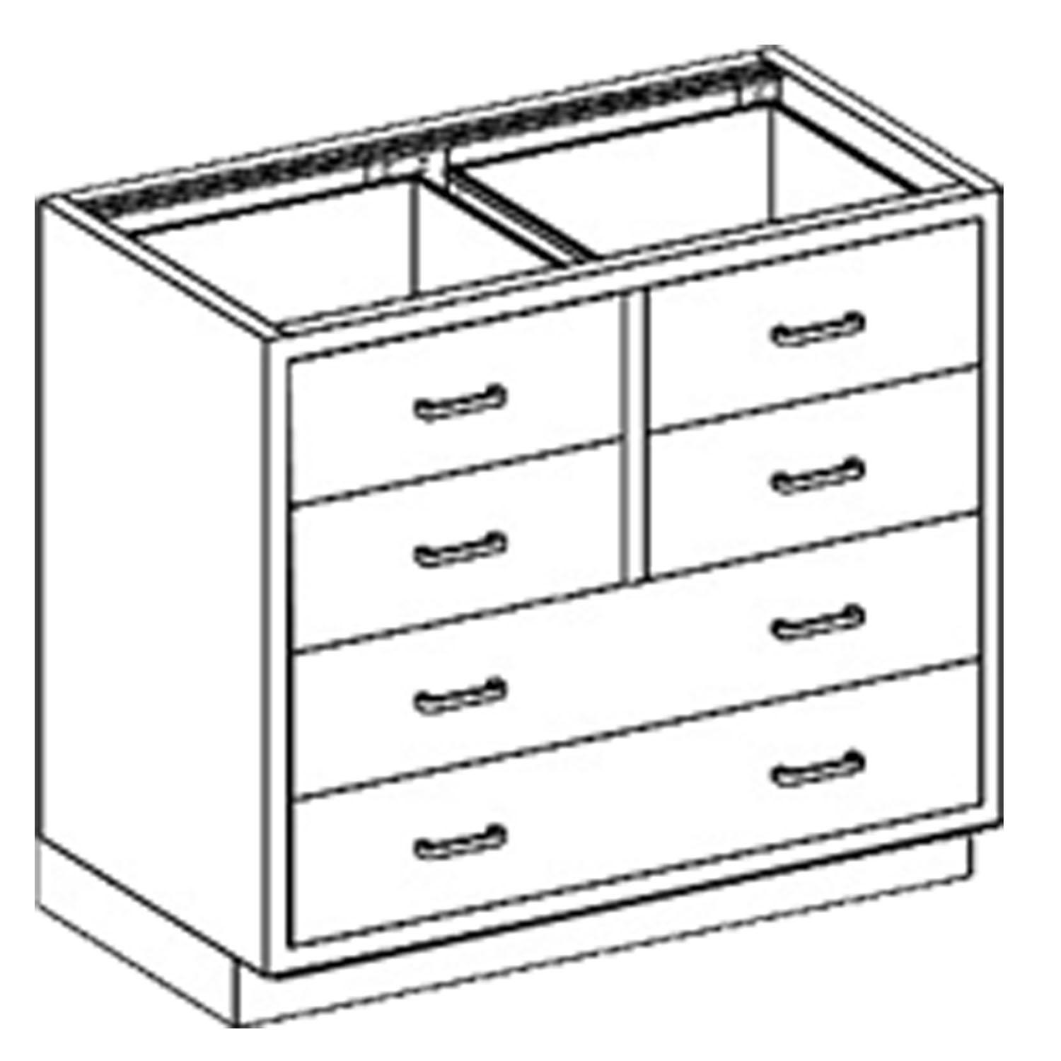 BLICKMAN CASE CABINETS Base Cabinet 35"W x 35 3/4"H x 22"D, (4) 1/4-1/2 Drawers (DROP SHIP ONLY) Blickman Industries 2013635000