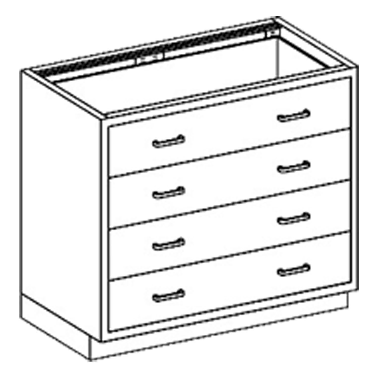 BLICKMAN CASE CABINETS Base Cabinet 35"W x 35 3/4"H x 22"D, (4) 1/4-1 Drawers (DROP SHIP ONLY) Blickman Industries 2013735000