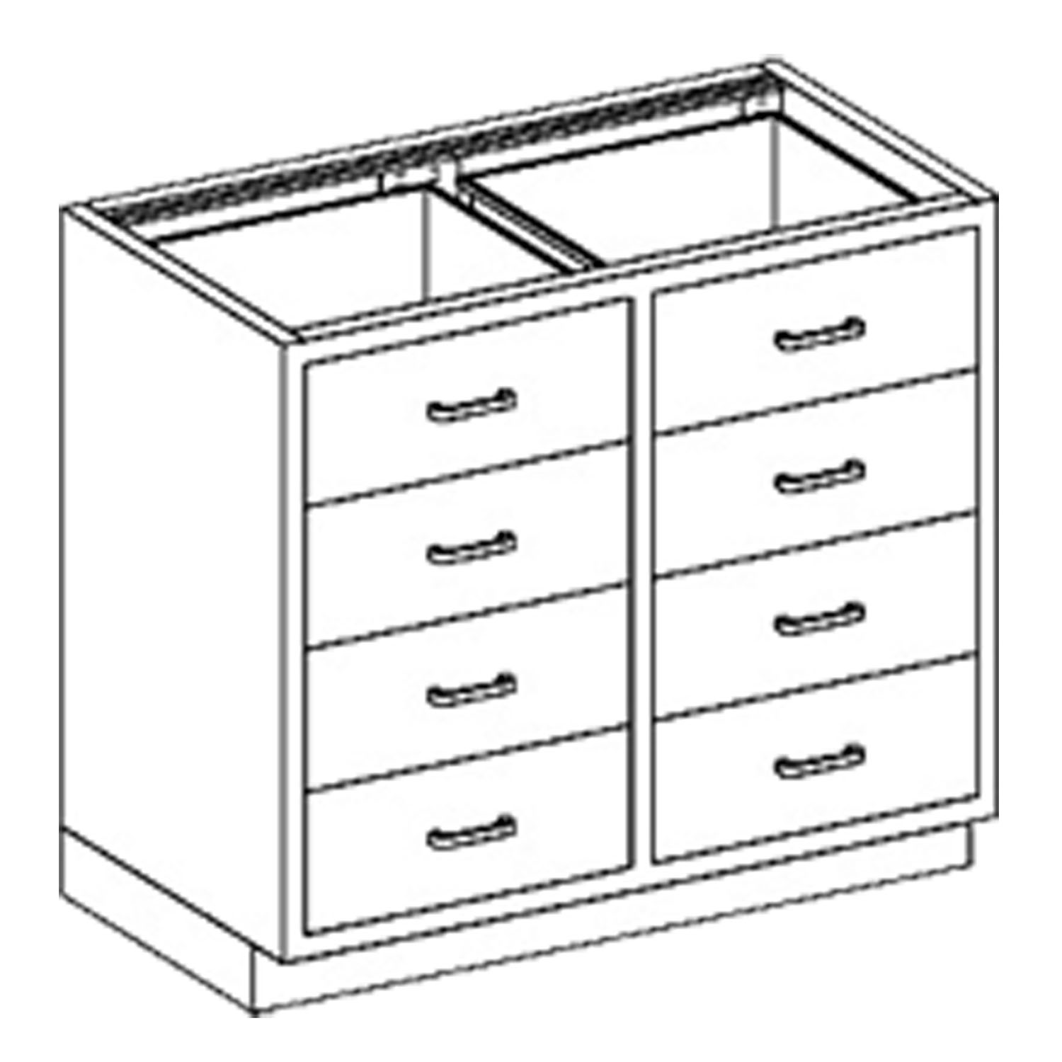 BLICKMAN CASE CABINETS Base Cabinet 35"W x 35 3/4"H x 22"D, (8) 1/4-1/2 Drawers (DROP SHIP ONLY) Blickman Industries 2013835000