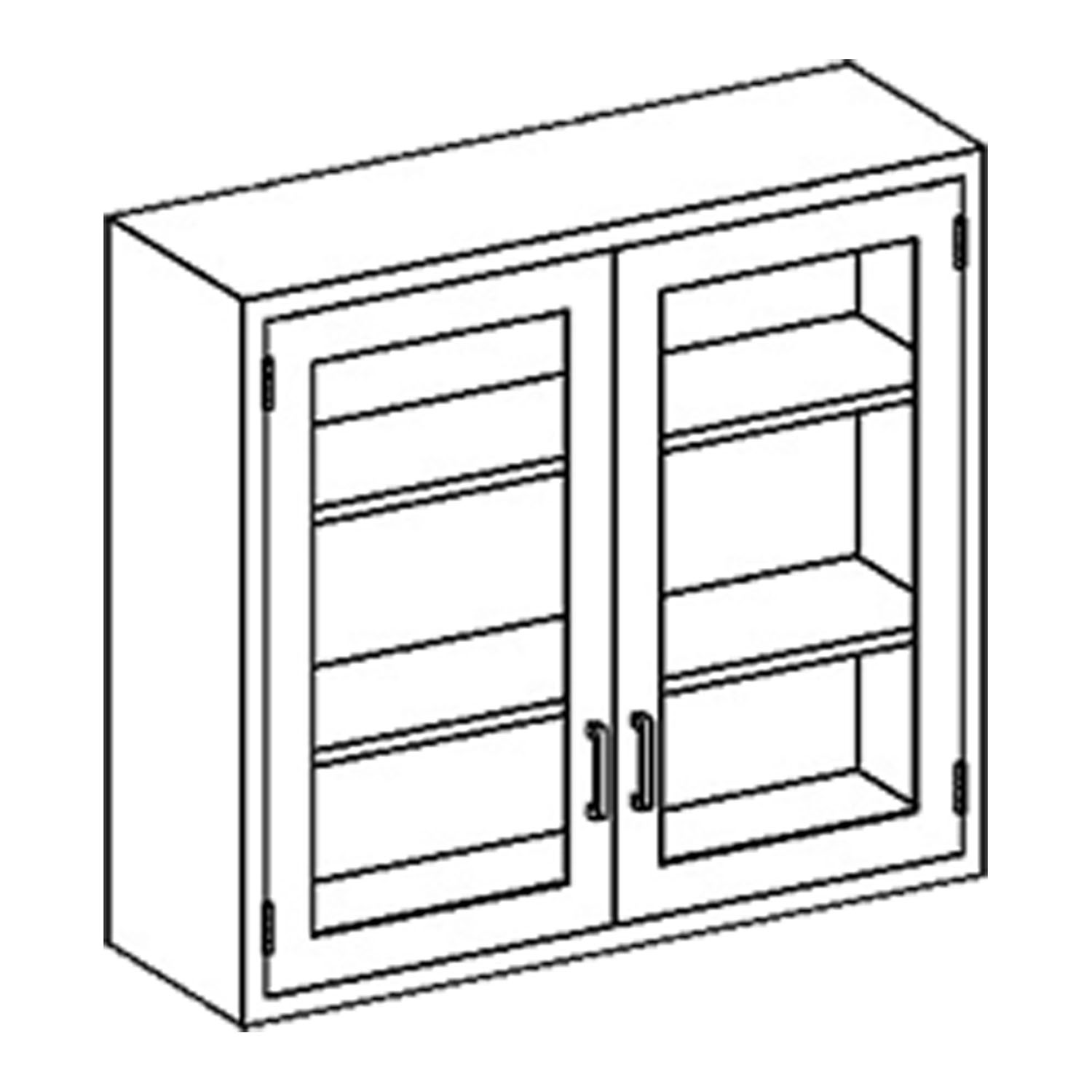 BLICKMAN WALL CABINETS Wall Cabinet 35"W x 30"H x 13"D, (2) Stainless Steel Adjustable Shelves, Hinge Glass Door (DROP SHIP ONLY) Blickman Industries 2020335000