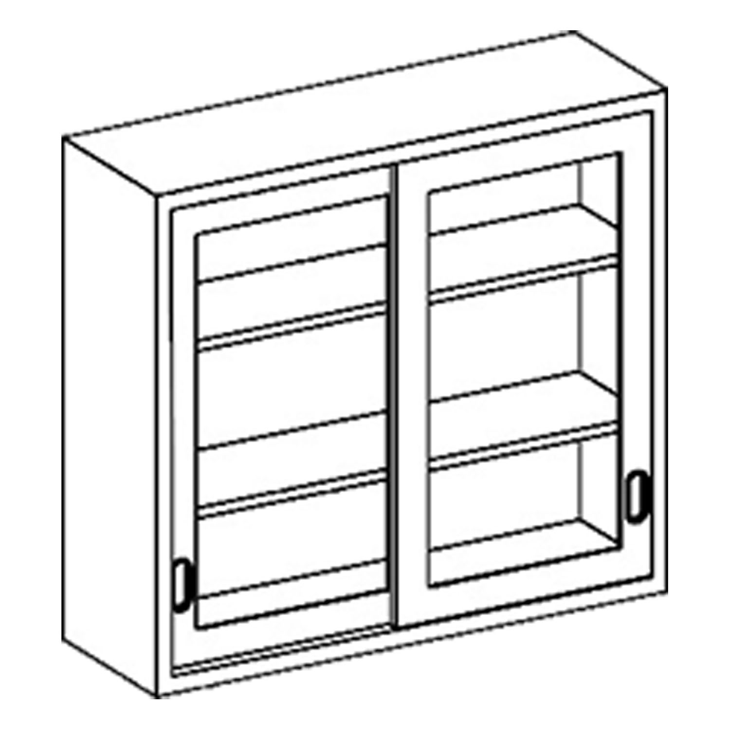 BLICKMAN WALL CABINETS Wall Cabinet 35"W x 30"H x 13"D, (2) Stainless Steel Adjustable Shelves, Sliding Glass Door (DROP SHIP ONLY) Blickman Industries 2023035000