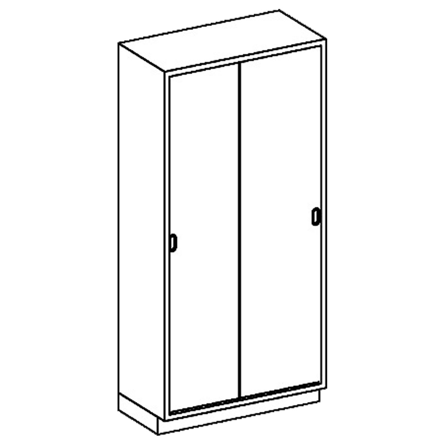 BLICKMAN HIGH CABINETS High Cabinet 35"W x 84"H x 18"D, (5) Stainless Steel Adjustable Shelves, Sliding Solid Doors (DROP SHIP ONLY) Blickman Industries 2030535180