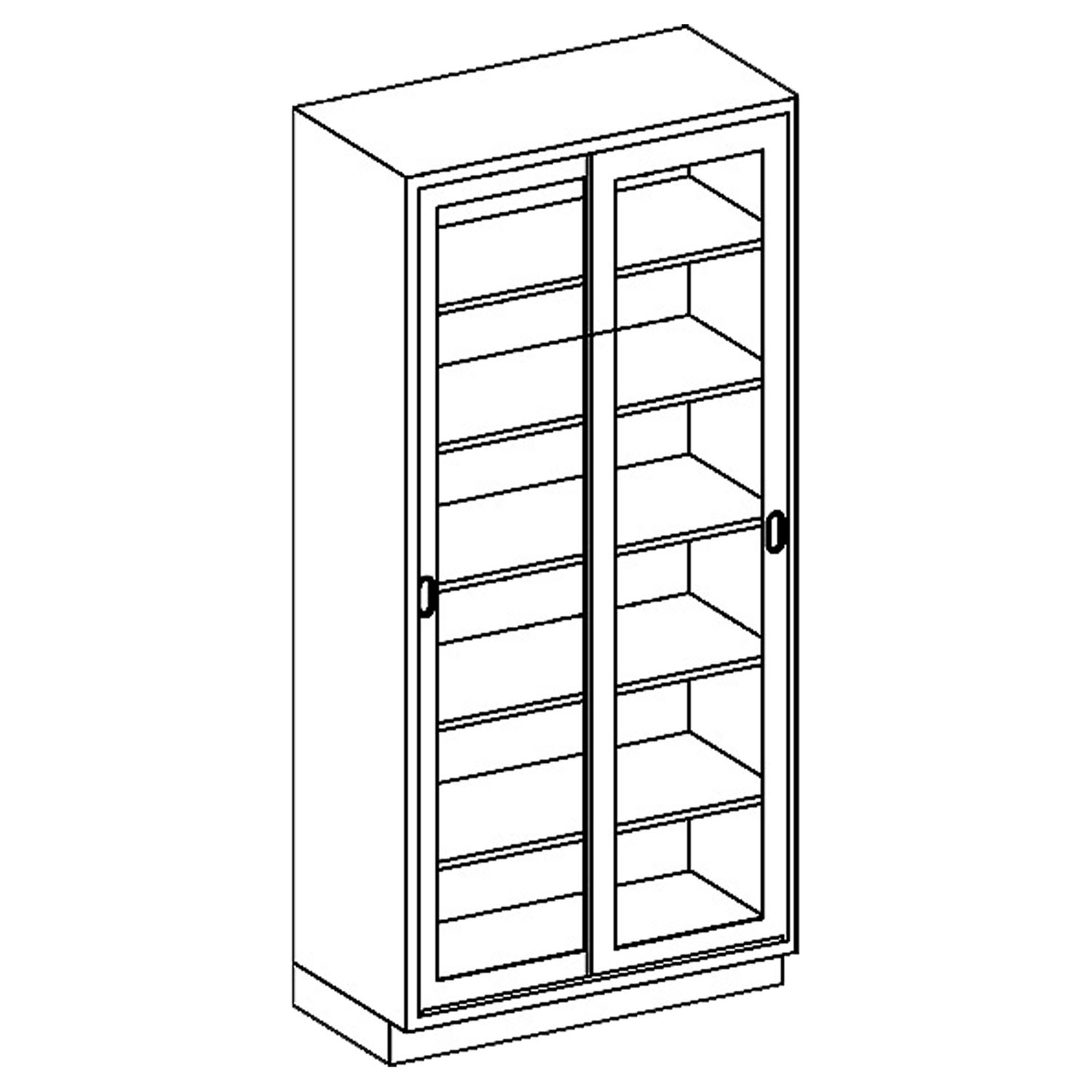 BLICKMAN HIGH CABINETS High Cabinet 35"W x 84"H x 18"D, (5) Stainless Steel Adjustable Shelves, (1) Sliding Glass Door (DROP SHIP ONLY) Blickman Industries 2030635000