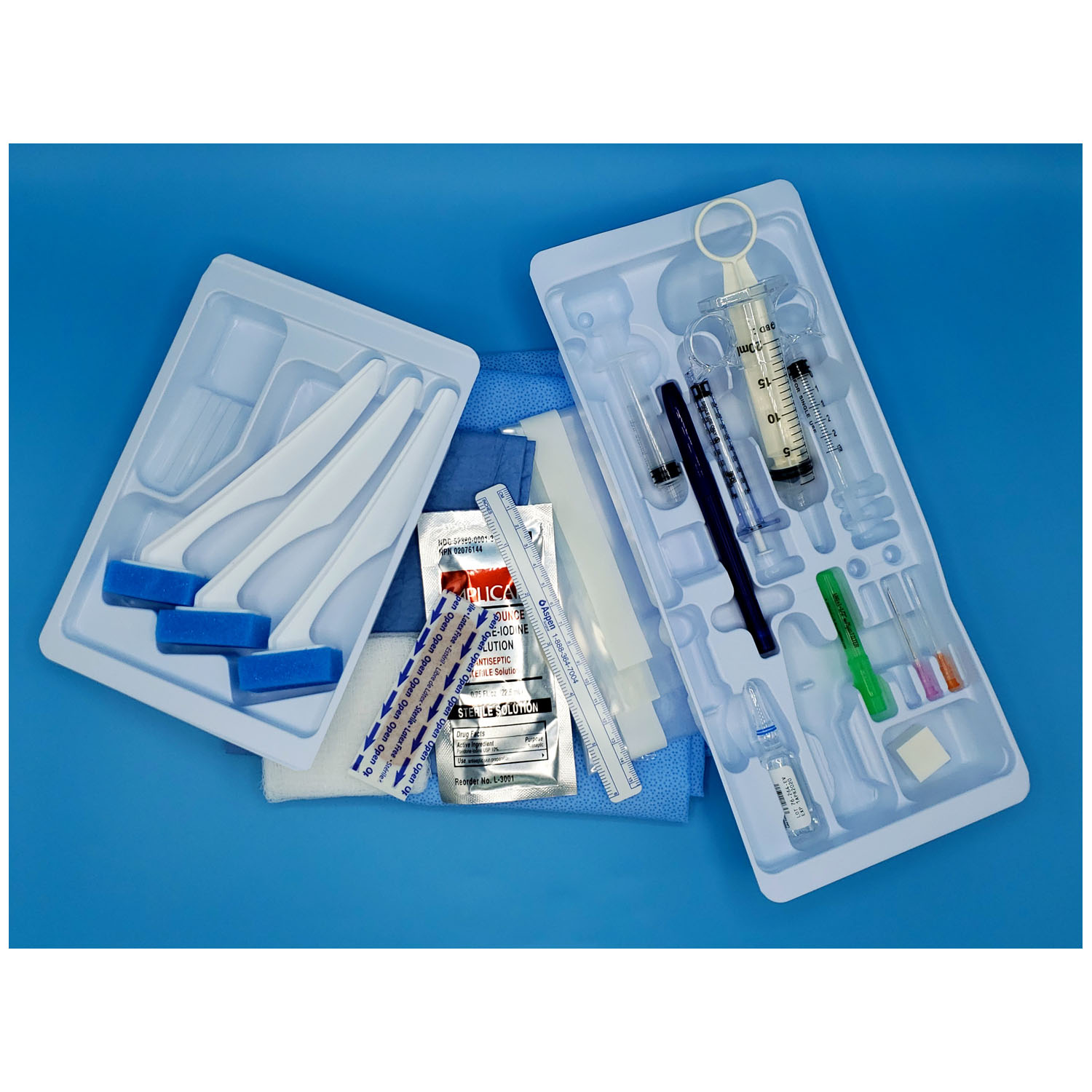BUSSE PAIN MANAGEMENT TRAYS Basic Nerve Block Tray, 1-Skin Marker, 1-6" Flexible Ruler, 1-1cc & 1-5cc Plastic Luer Lock Syringe, Sterile, 10/cs (Rx) (US Only) (Item is Non-Returnable & Non-Refundable) Busse Hospital Disposables, Inc. 672