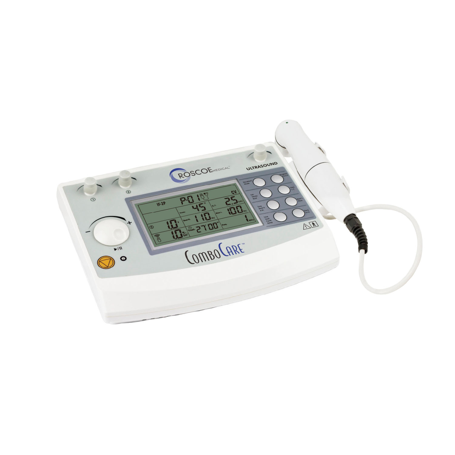 COMPASS HEALTH COMBOCARE E-STIM AND ULTRASOUND PROFESSIONAL DEVICE E-Stim and Ultrasound Professional Device, Comes Complete with: 5cm² Ultrasound Wand, Either Sets of Electrodes, Four Sets of Rubber  Electrodes with Sponges, Two Elastic Straps, Two Sets of Lead Wires, One Combination Therapy Lead Wire, Power Cord, and User Manual, Basic Assembly Required, 2 Year Warranty (092865) Compass Health DQ7844