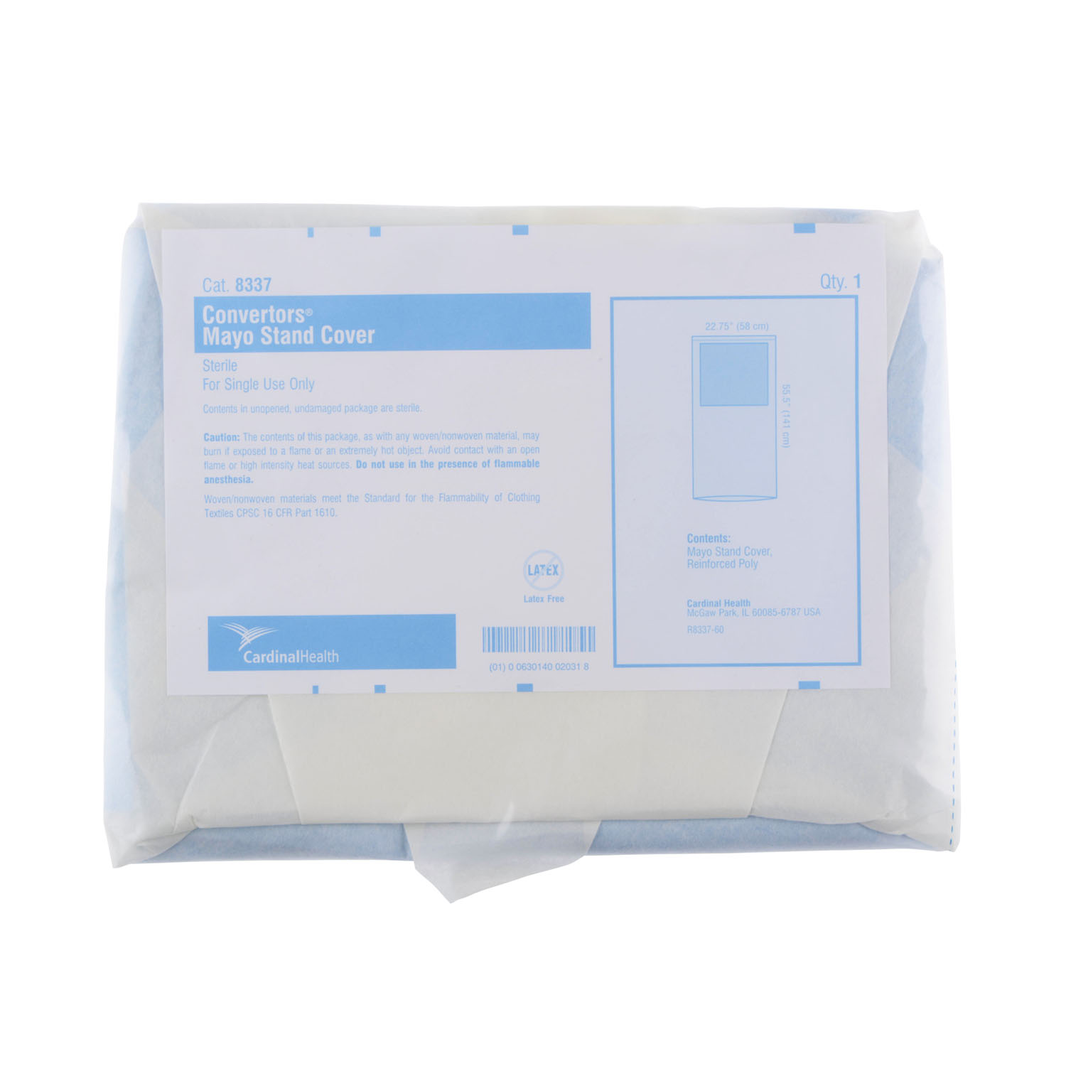 CARDINAL HEALTH CONVERTORS® GENERAL SURGERY DRAPE SHEETS AND COMPONENTS Cover, Mayo Stand, Reinforced Poly, 23W, 30/cs (Continental US Only) Cardinal Health 8337