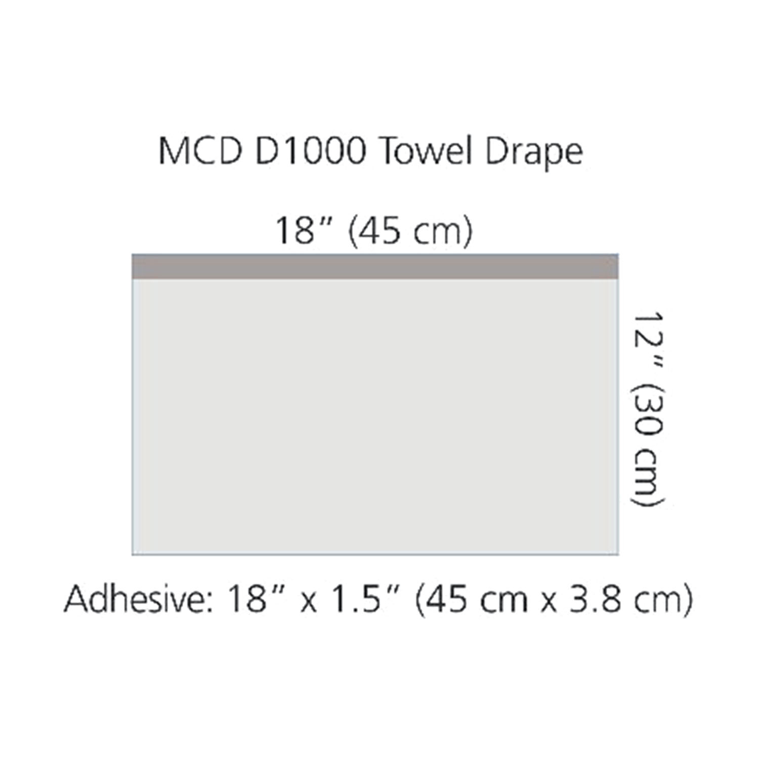 CARDINAL HEALTH PROCEDURE DRAPES Towel Drape, Small, with Adhesive, 18 x 12, Sterile, 10/cs (Continental US Only) Cardinal Health D1000