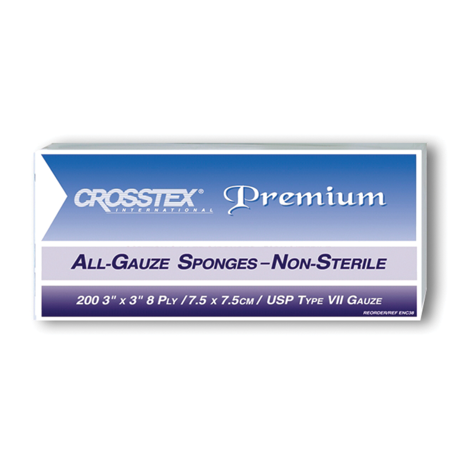 CROSSTEX ALL GAUZE PREMIUM NON-STERILE SPONGES Sponge, 3" x 3", 8-Ply, 4000/cs Crosstex International ENC38