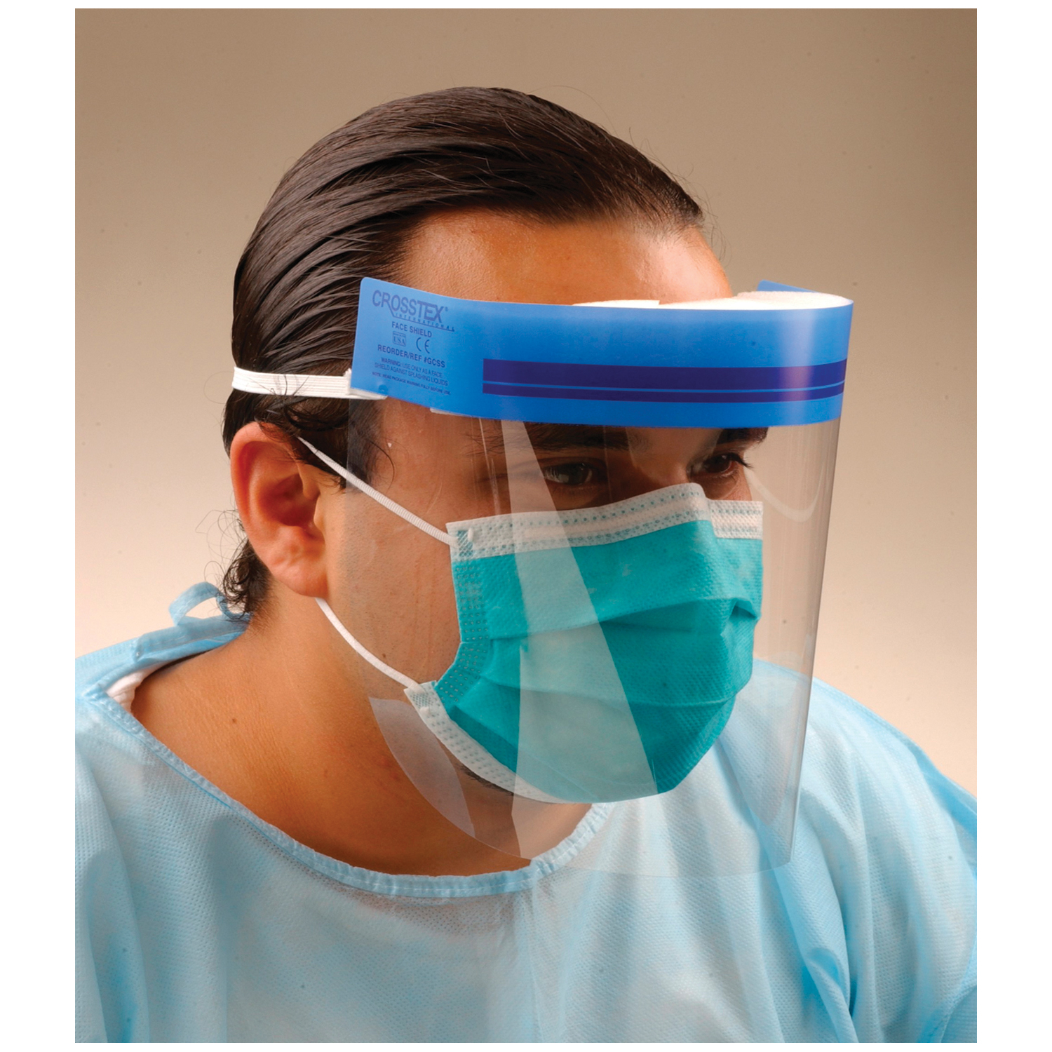 CROSSTEX FACE SHIELD Face Shield, Elastic Headband, Clear, 24/bx Crosstex International GCSS