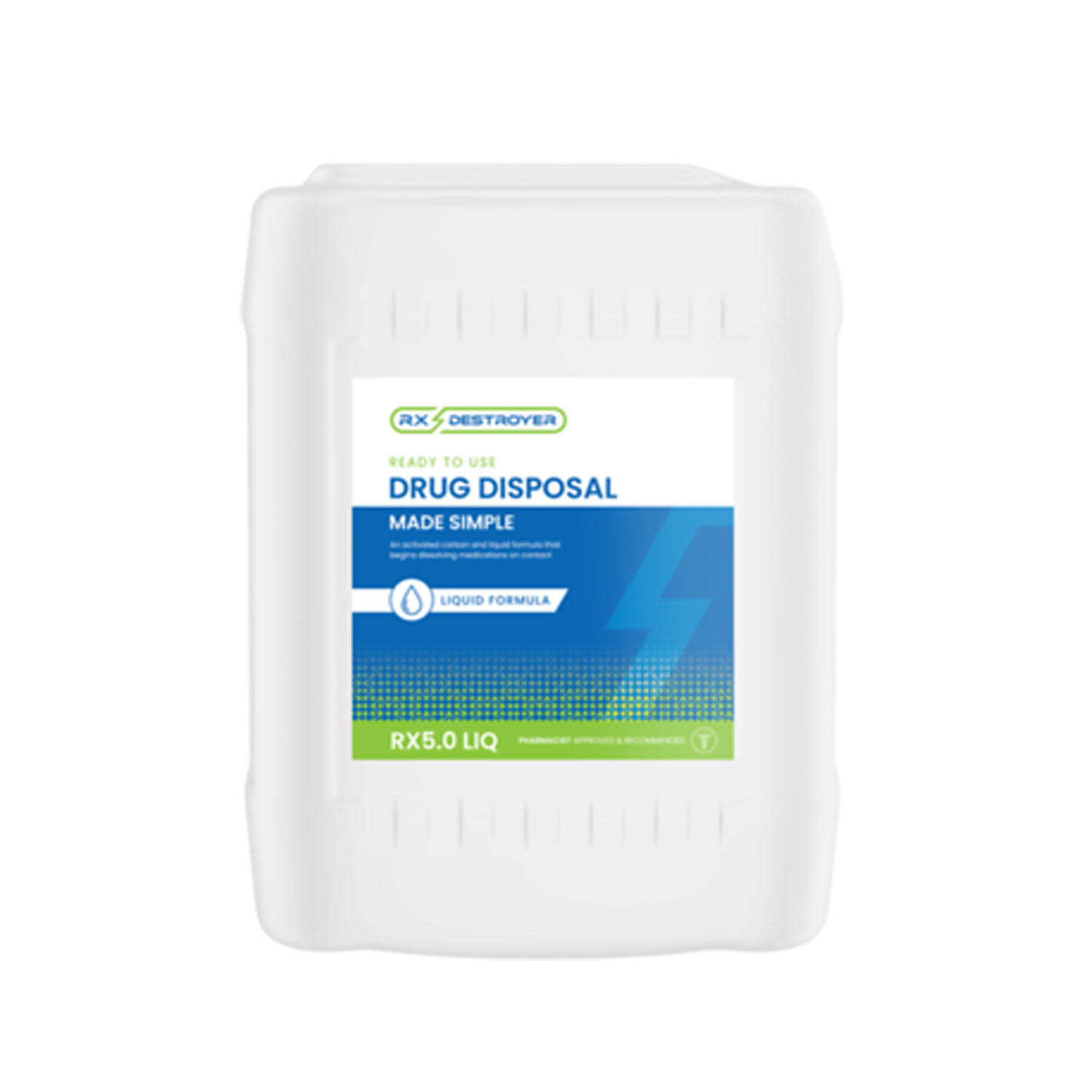 C2R GLOBAL RX DESTROYER ACCESSORIES Rx Destroyer™ Liquid Meds Only Formula with Hardener Packets, 5 Gallon Bottle C2R Global Manufacturing RX5LIQ