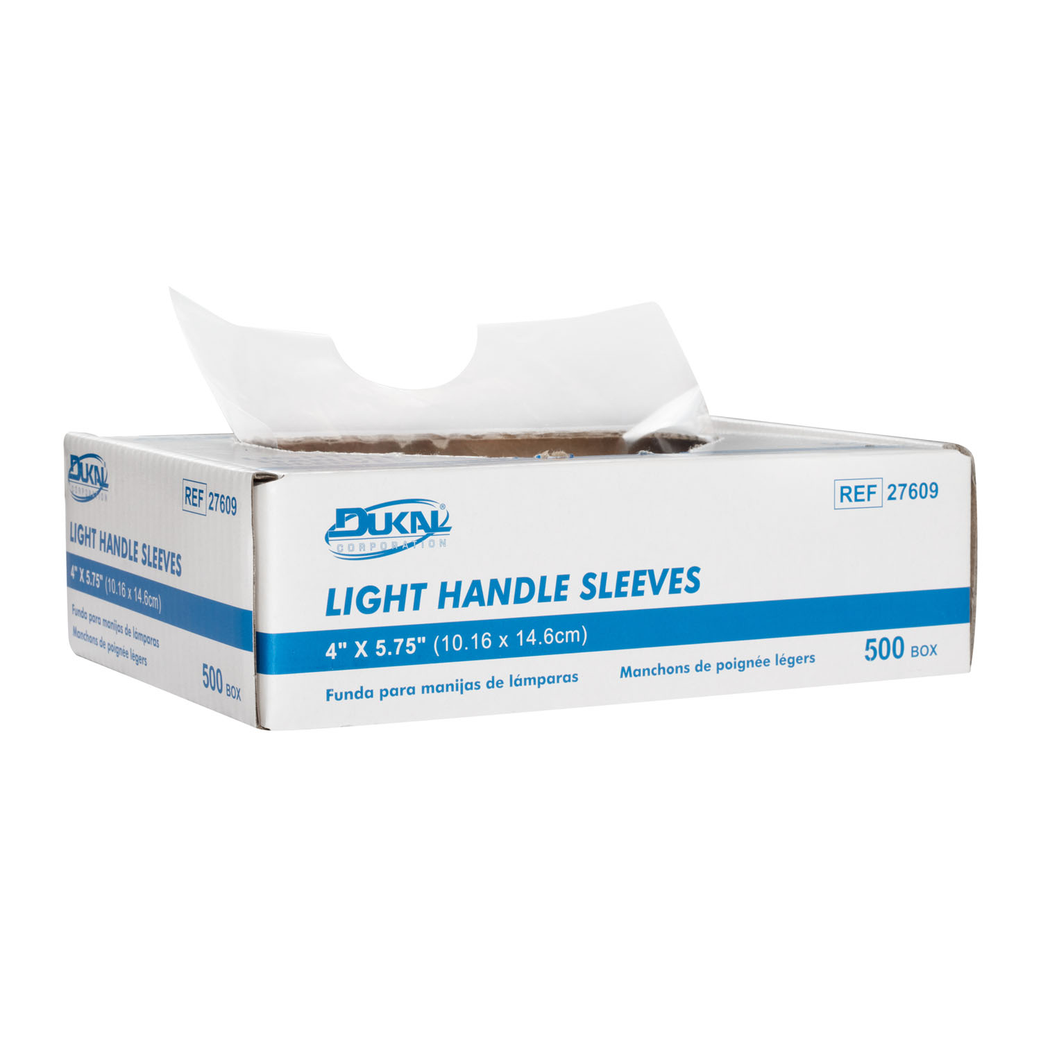 DUKAL HANDLE SLEEVE Light Handle Sleeves, T-Style, 4" x 5-3/4", 500/bx, 36 bx/cs (24 cs/plt) Dukal Corporation 27609
