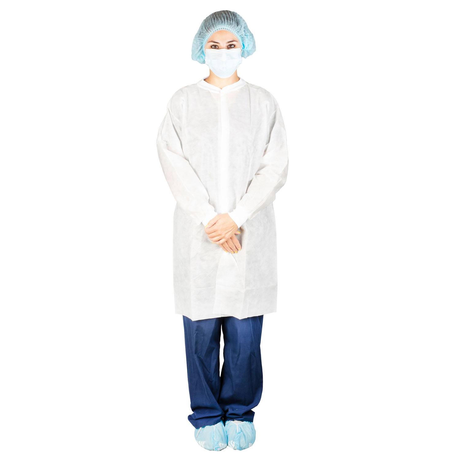 DUKAL FLUID RESISTANT LAB COATS Lab Coat, X-Large, Full Length, Anti-Static, No Pockets, White, 35gm SMS, 10/bg, 5 bg/cs Dukal Corporation 343