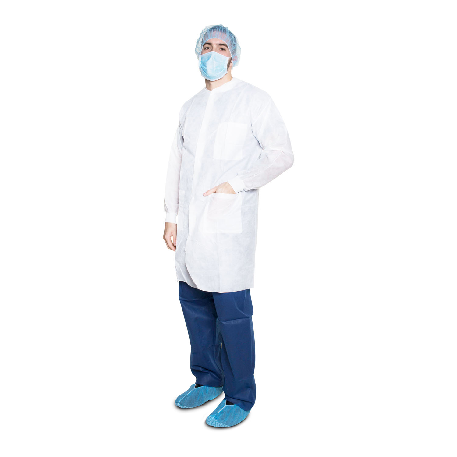 DUKAL ANTISTATIC POCKET LAB COATS Pocket Lab Coat, X-Large, White, 35gm SMS, Non-Sterile, 10/bg, 5 bg/cs (30 cs/plt) Dukal Corporation 343P