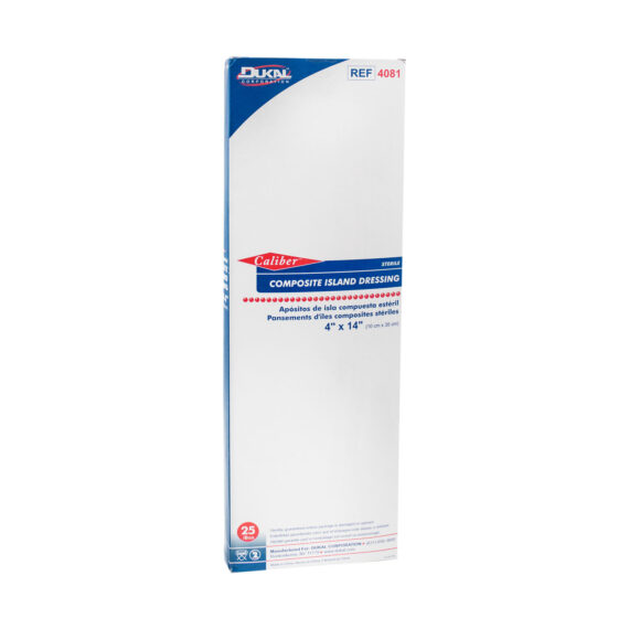 DUKAL COMPOSITE ISLAND DRESSINGS Composite Island Dressing, 4" x 14", Sterile, 25/bx, 2 bx/cs Dukal Corporation 4081