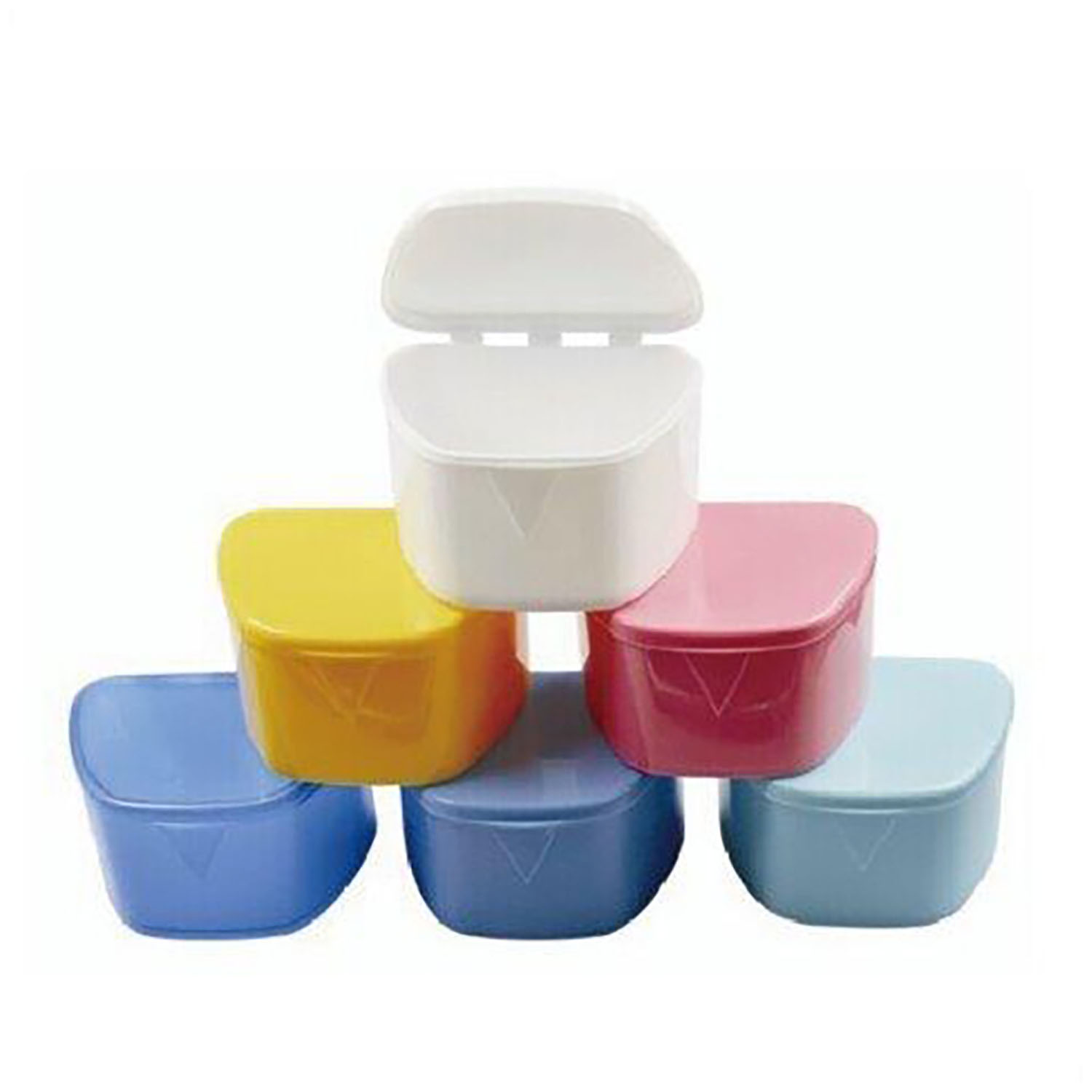 DUKAL UNIPACK ORAL CARE Denture Boxes, 3-3/4" x 3" x 2-3/8", Assorted Colors, 12/bg Dukal Corporation UDB-7406