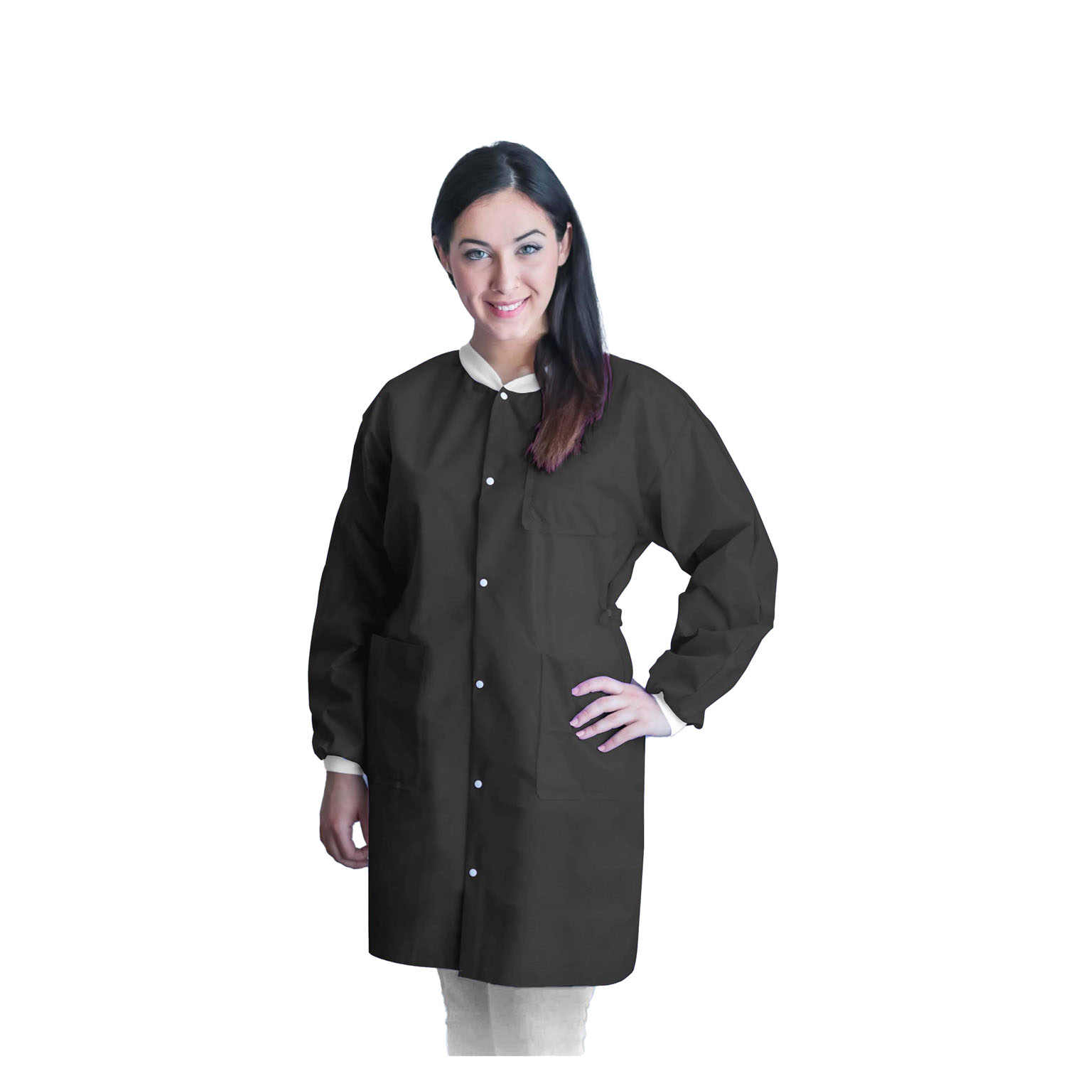 DUKAL UNIPACK PERSONAL PROTECTION FitMe Lab Coats, XX-Large, Black, 10/bg Dukal Corporation UGC-6600-XXL