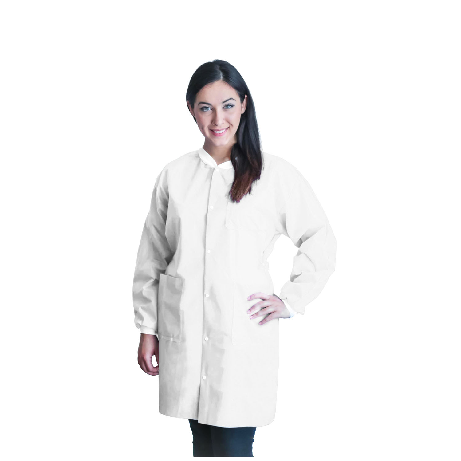 DUKAL UNIPACK PERSONAL PROTECTION FitMe Lab Coats, XX-Large, White, 10/bg Dukal Corporation UGC-6602-XXL