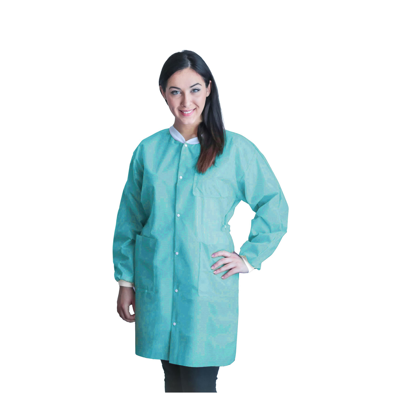 DUKAL UNIPACK PERSONAL PROTECTION FitMe Lab Coats, XX-Large, Teal/ Green, 10/bg Dukal Corporation UGC-6605-XXL