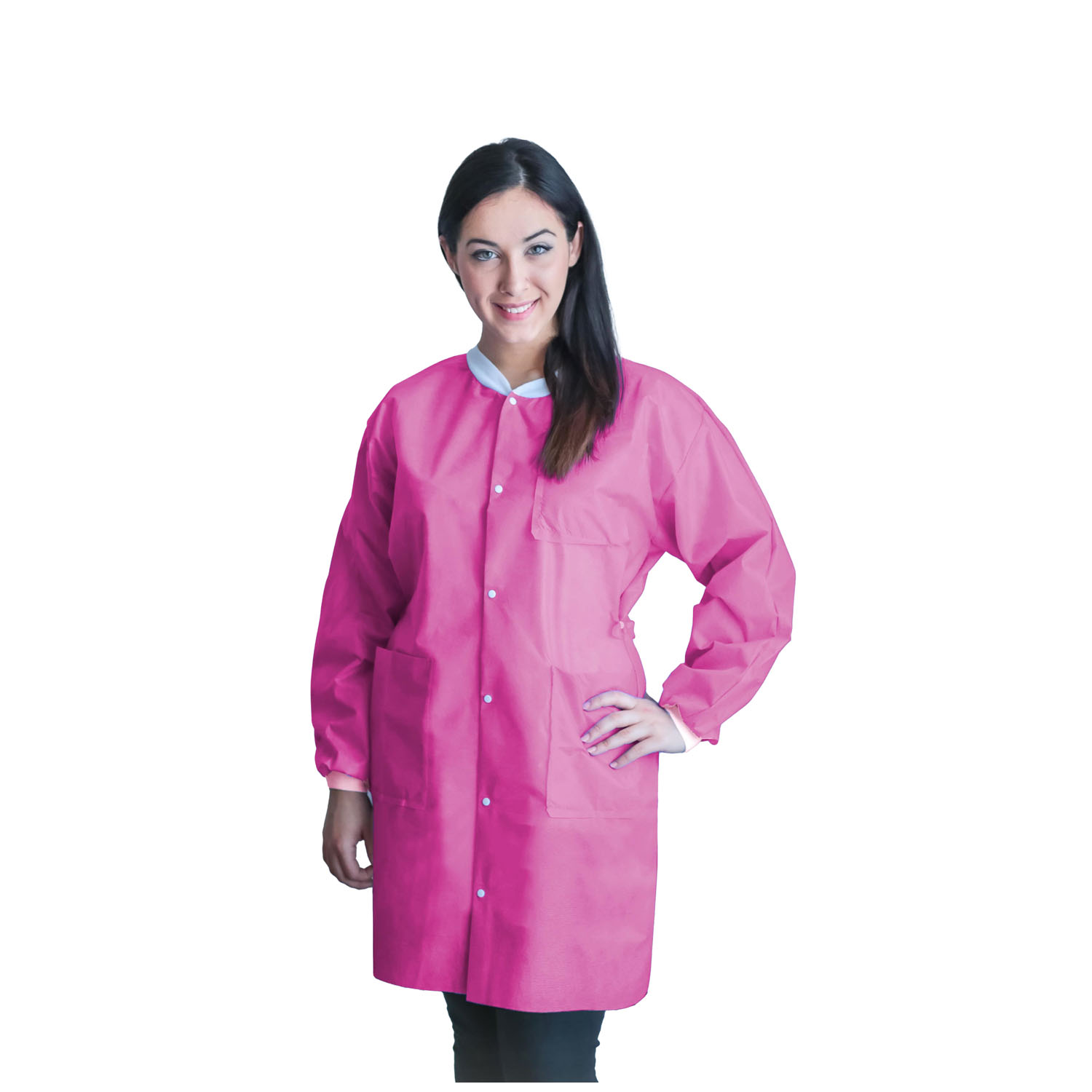 DUKAL UNIPACK PERSONAL PROTECTION FitMe Lab Coats, XX-Large, Raspberry Pink, 10/bg Dukal Corporation UGC-6609-XXL