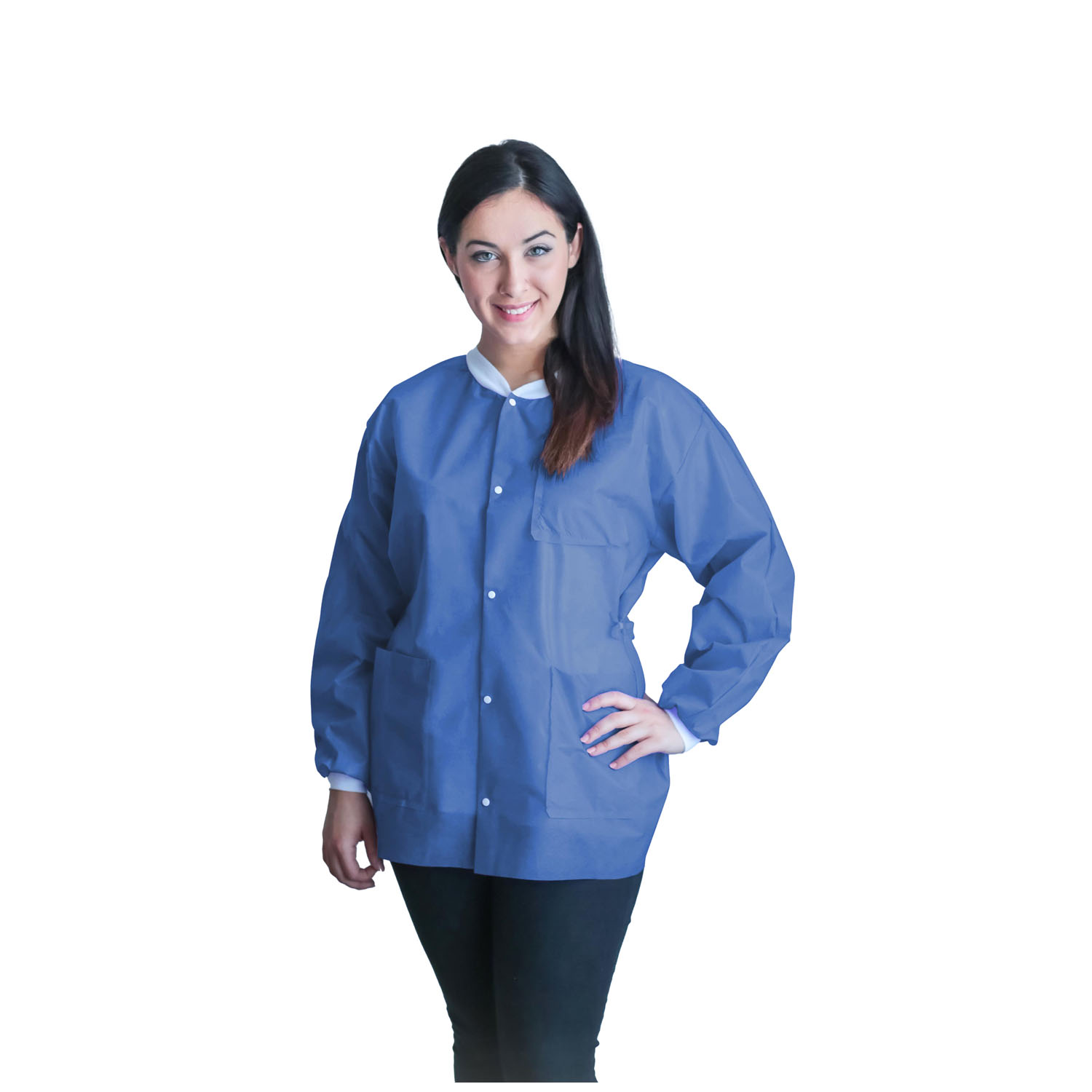 DUKAL UNIPACK PERSONAL PROTECTION FitMe Lab Jackets, XX-Large, Medical Blue, 10/bg Dukal Corporation UGJ-6513-XXL