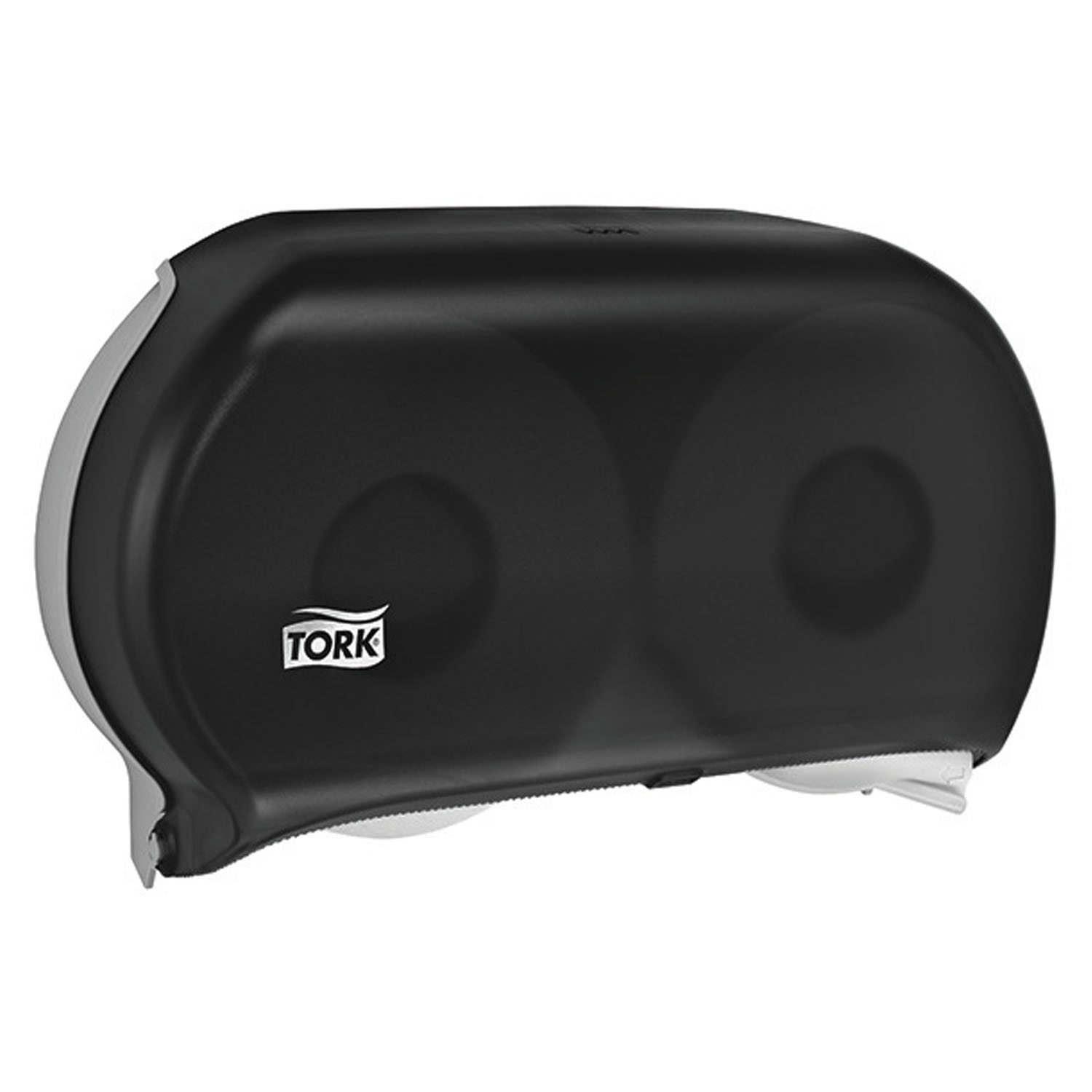 ESSITY TORK BATH TISSUE DISPENSER Bath Tissue Roll Dispenser, Jumbo, Twin, Universal, Smoke, T22, Plastic, 11.8" x 19.3" x 5.5" (112 cs/plt) Essity Professional Hygiene North America, LLC 56TR