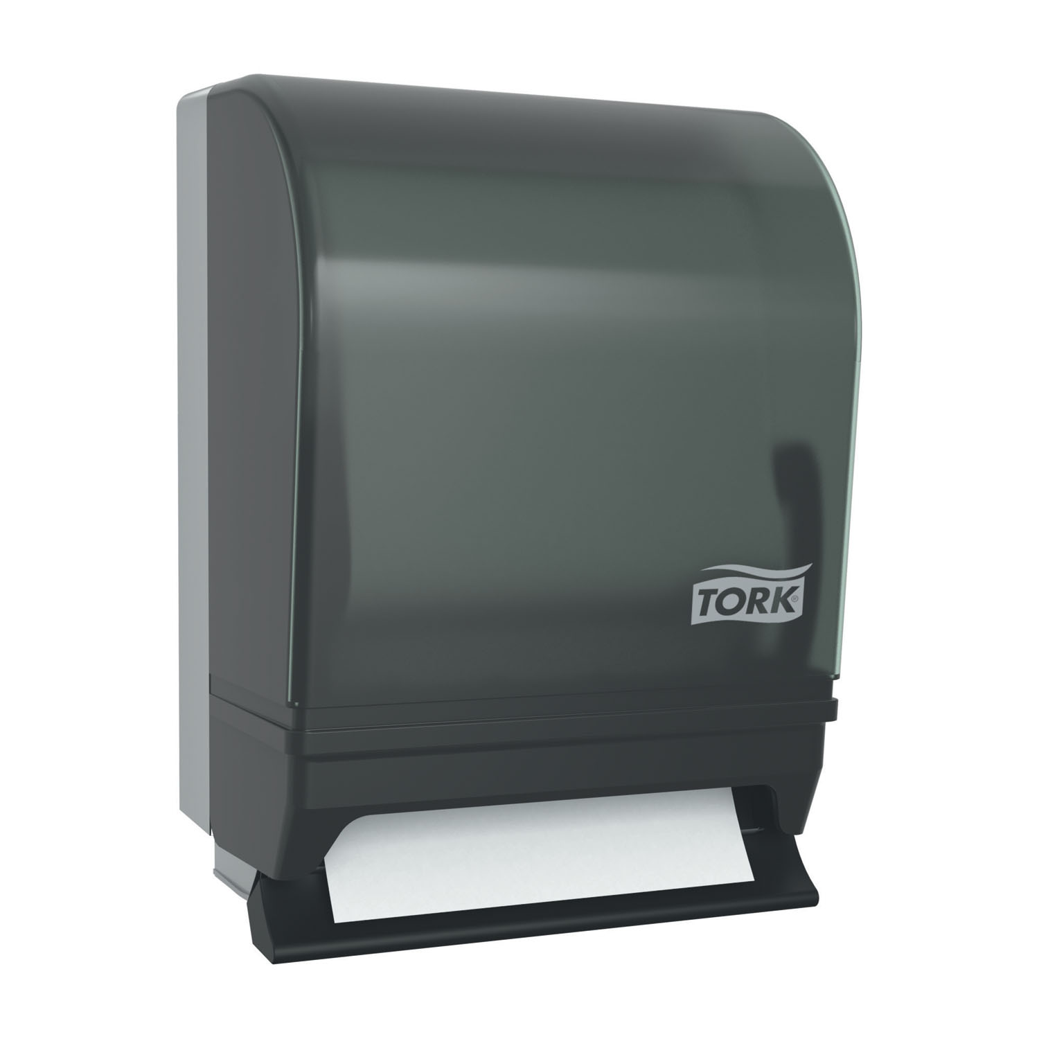 ESSITY TORK HAND TOWEL DISPENSERS Hand Towel Roll Dispenser, Push-Bar Auto Transfer, Universal, Smoke/ Gray, H21, Metal/ Plastic, 15.8" x 8.8" (81 cs/plt) Essity Professional Hygiene North America, LLC 87T