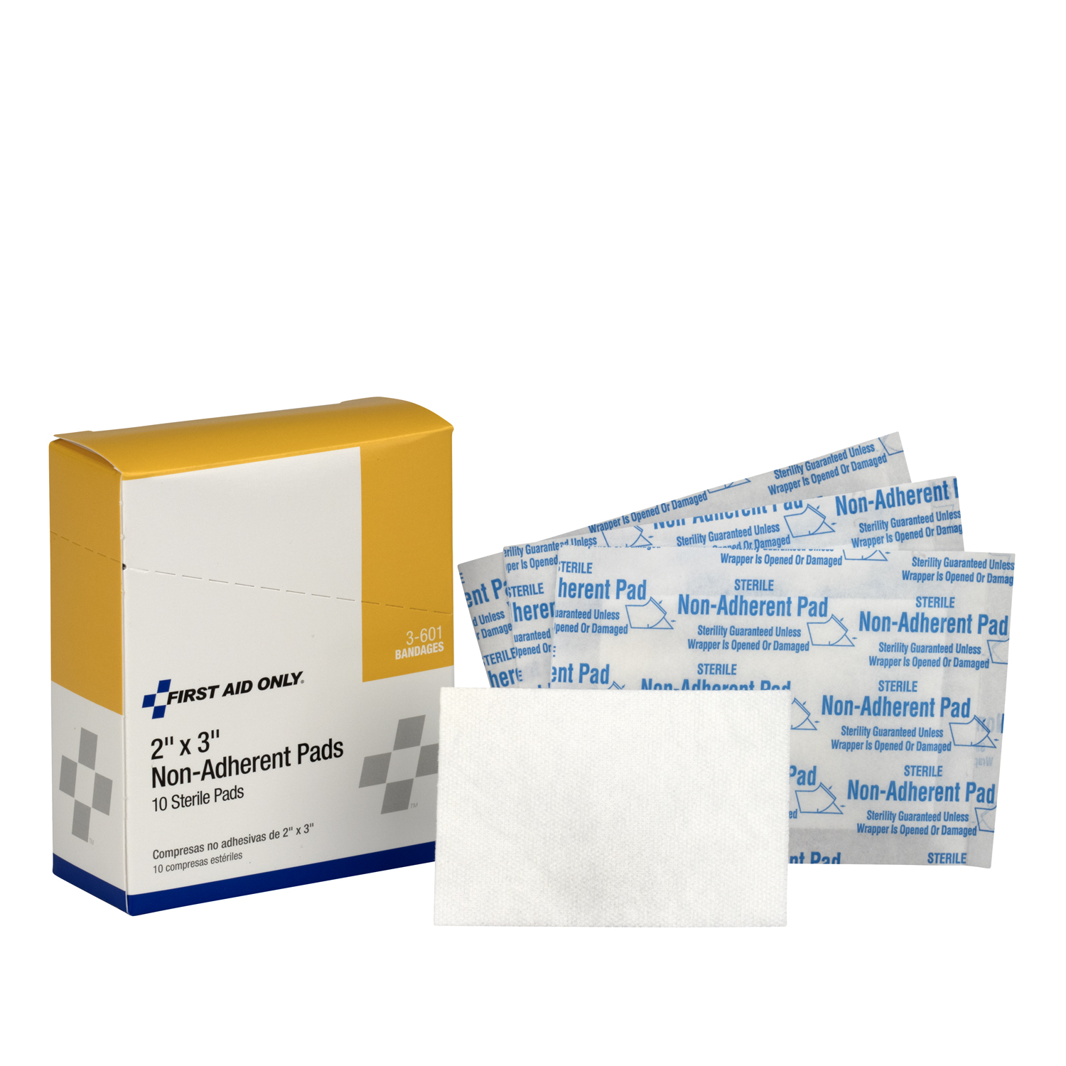 FIRST AID ONLY/ACME UNITED WOUND CARE Non-Adherent Pads, 2"x3", 10/bx (DROP SHIP ONLY - $150 Minimum Order) First Aid Only/Acme United Corporation 3-601