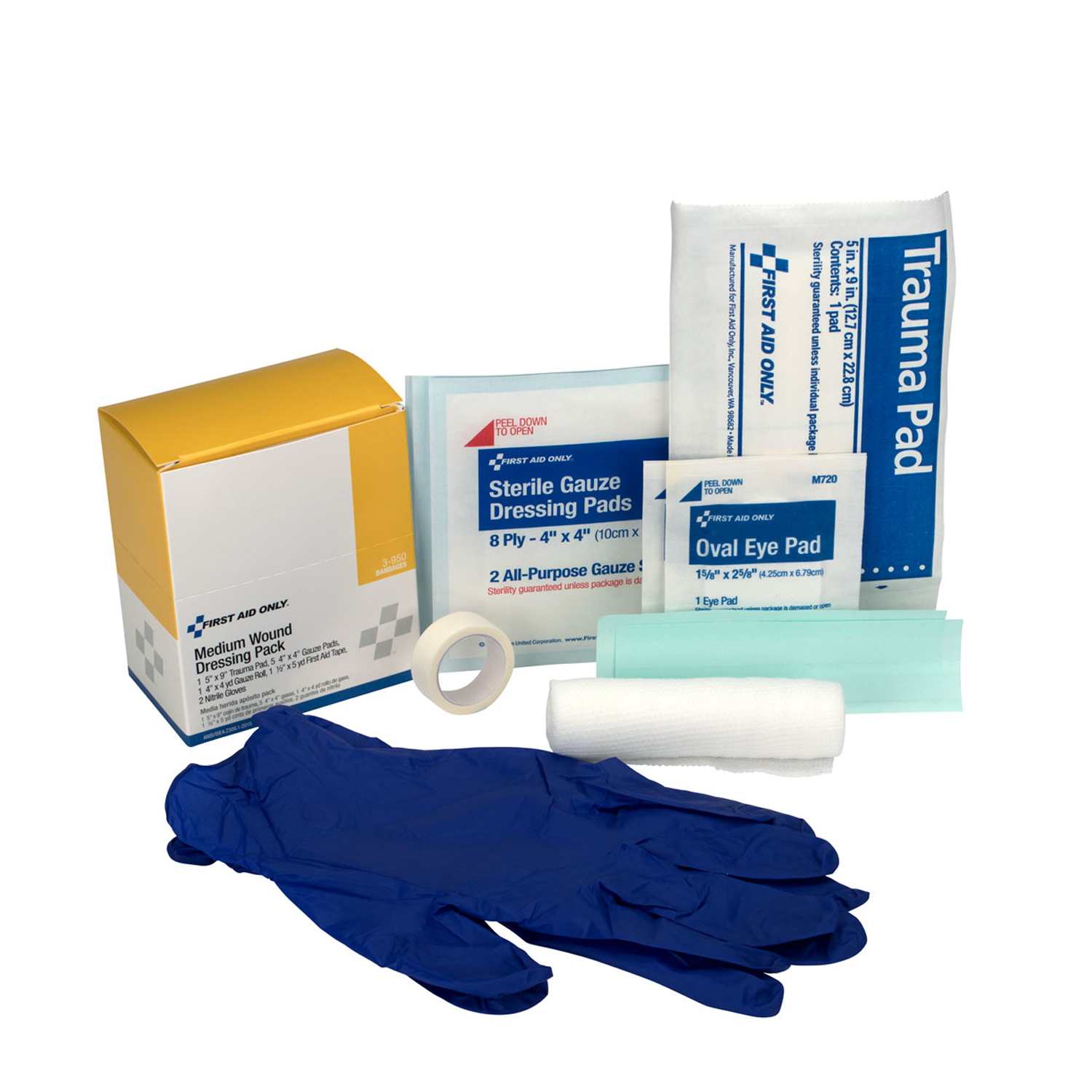 FIRST AID ONLY/ACME UNITED WOUND CARE Medium Wound Dressing Pack  (DROP SHIP ONLY - $150 Minimum Order) First Aid Only/Acme United Corporation 3-950