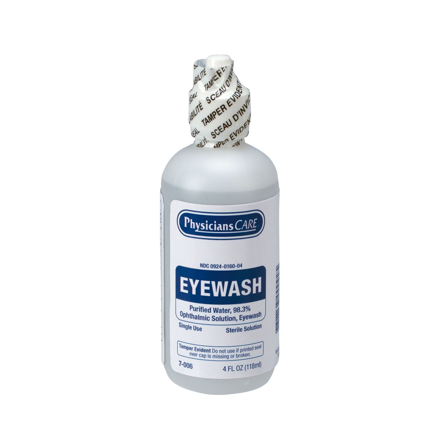 FIRST AID ONLY/ACME UNITED REFILL ITEMS FOR KITS Eyewash Bottle, Screw Cap, 4oz  , 48/cs (DROP SHIP ONLY - $150 Minimum Order) First Aid Only/Acme United Corporation 7-006
