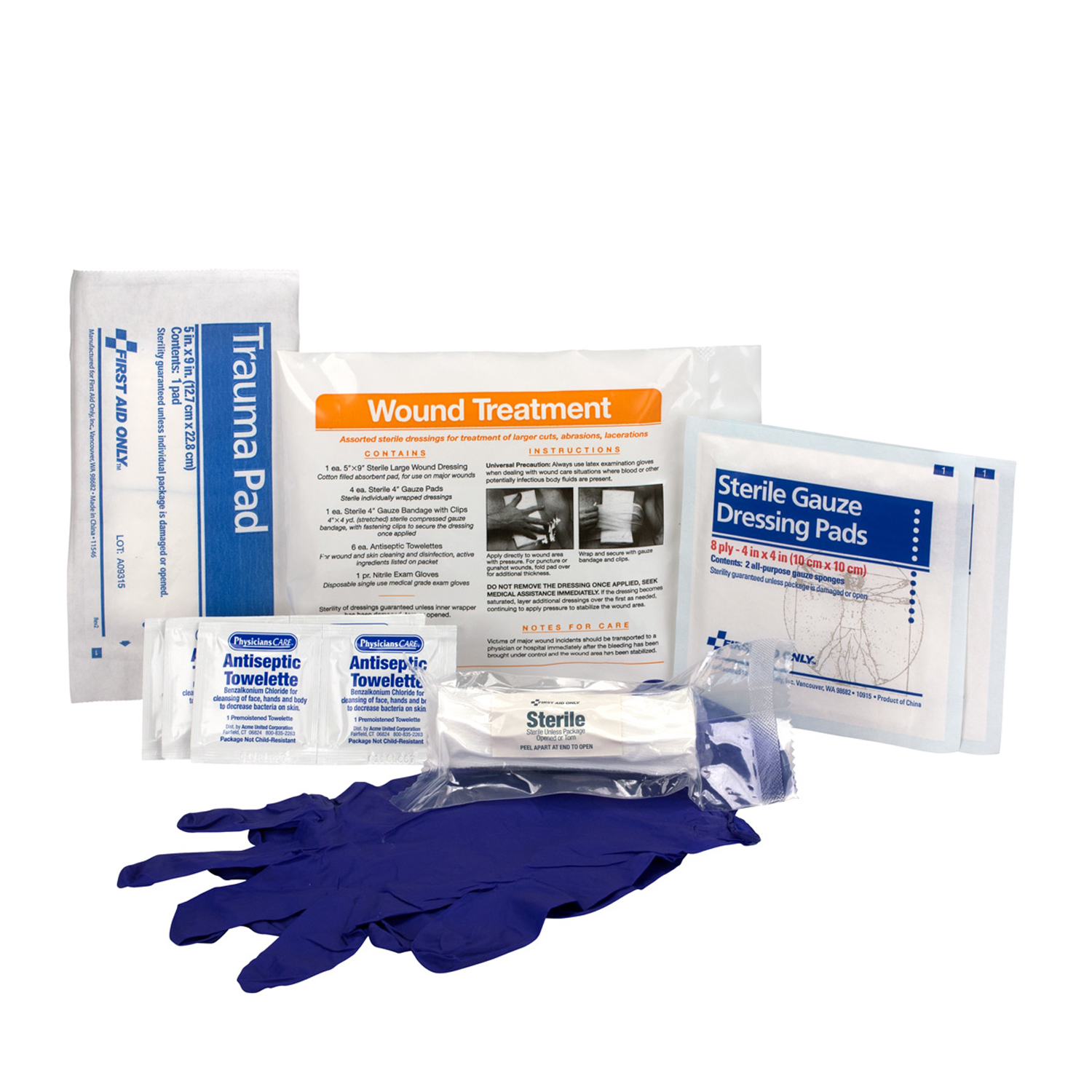 FIRST AID ONLY/ACME UNITED WOUND CARE First Aid Triage Pack, Minor Wound Treatment (DROP SHIP ONLY - $150 Minimum Order) First Aid Only/Acme United Corporation 71-030