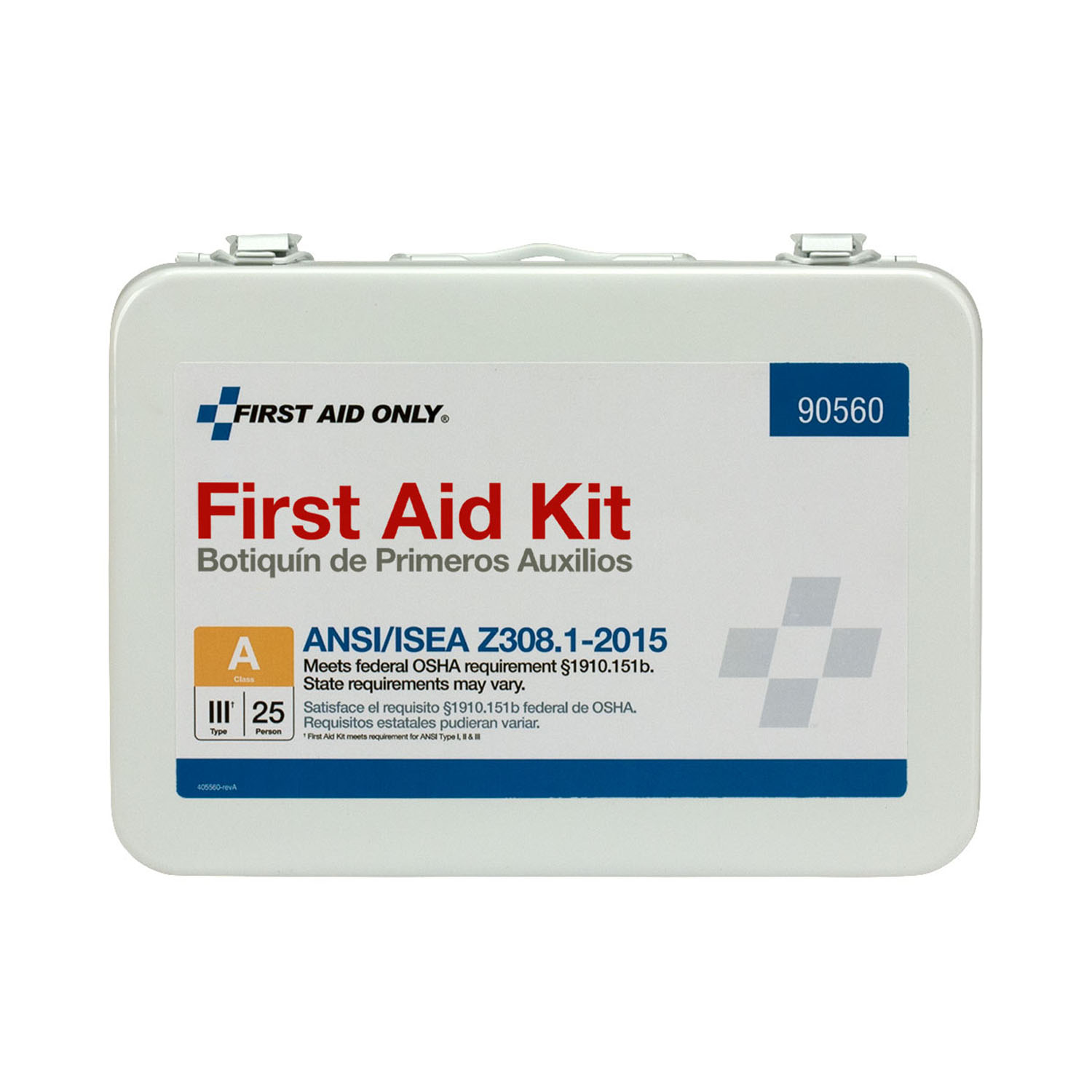 FIRST AID ONLY/ACME UNITED ANSI/OSHA COMPLIANT PACKAGE 25 Person First Aid Kit, ANSI A,  Metal Case (DROP SHIP ONLY - $150 Minimum Order) First Aid Only/Acme United Corporation 90560