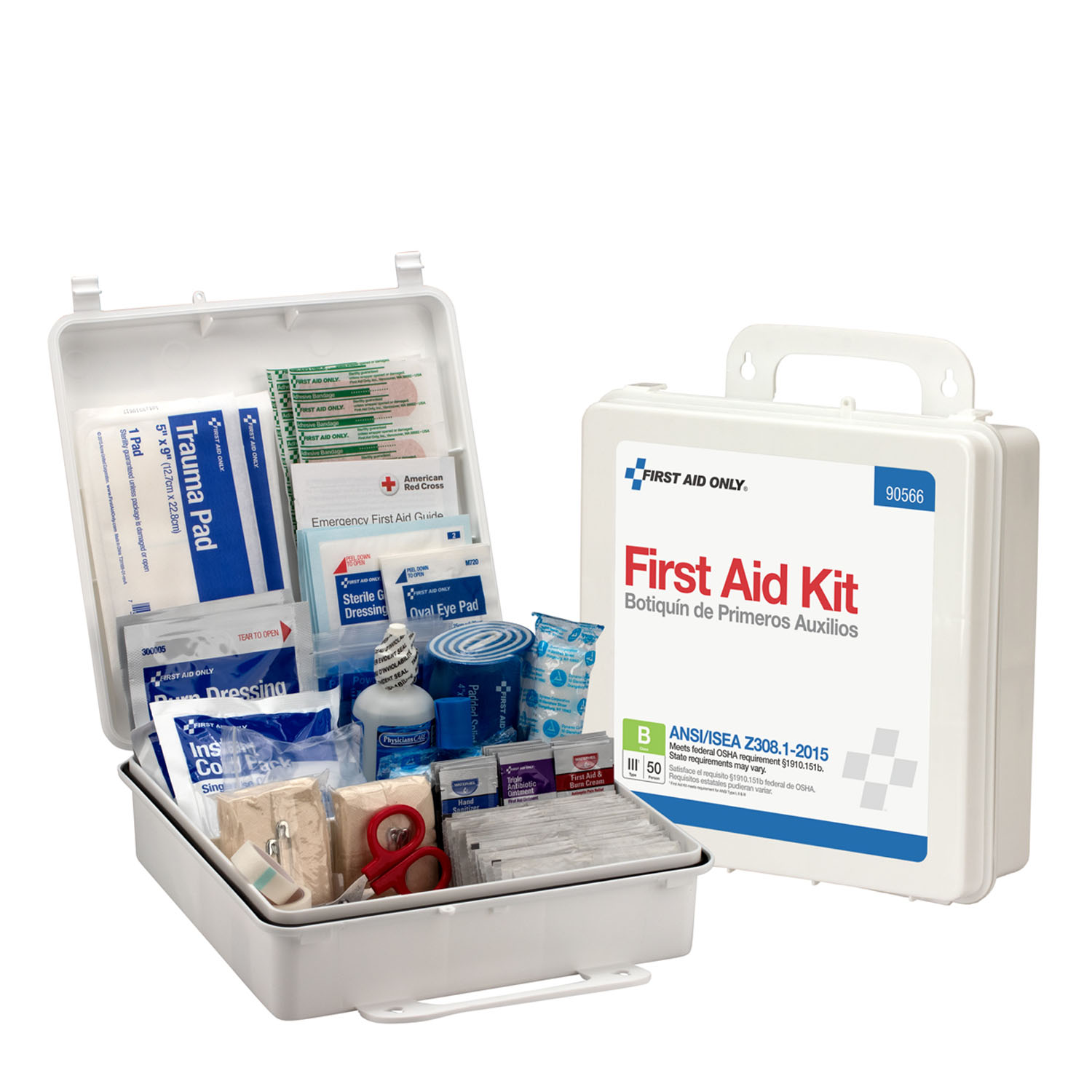 FIRST AID ONLY/ACME UNITED ANSI/OSHA COMPLIANT PACKAGE 50 Person First Aid Kit, ANSI B, Plastic Case, 6/cs  (DROP SHIP ONLY - $150 Minimum Order) First Aid Only/Acme United Corporation 90566