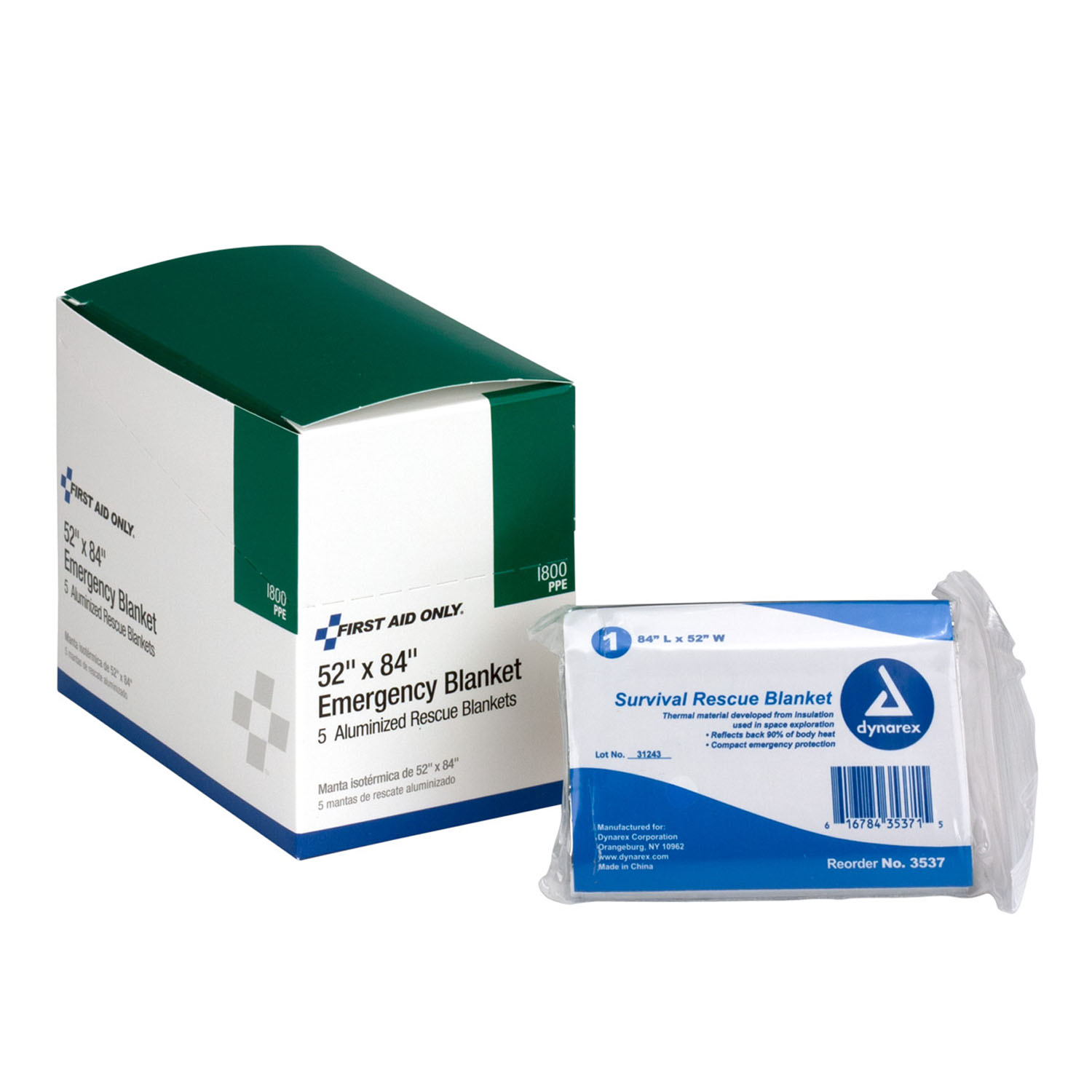 FIRST AID ONLY/ACME UNITED BLANKETS Aluminized Rescue Blanket, 5/bx (DROP SHIP ONLY - $150 Minimum Order) First Aid Only/Acme United Corporation I800