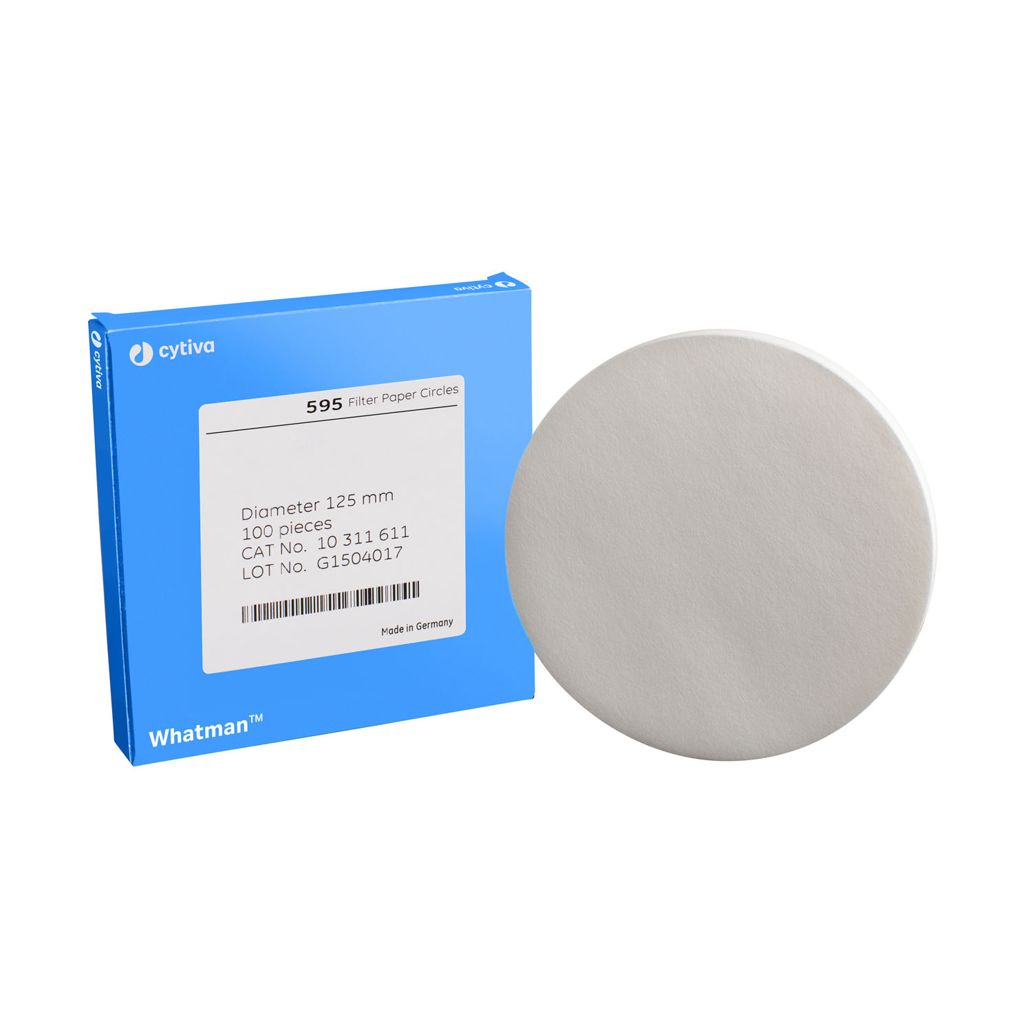 CYTIVA CELLULOSE FILTER PAPERS Filter Circles, 110mm Dia, Grade 595, 100/pk Cytiva 10311610