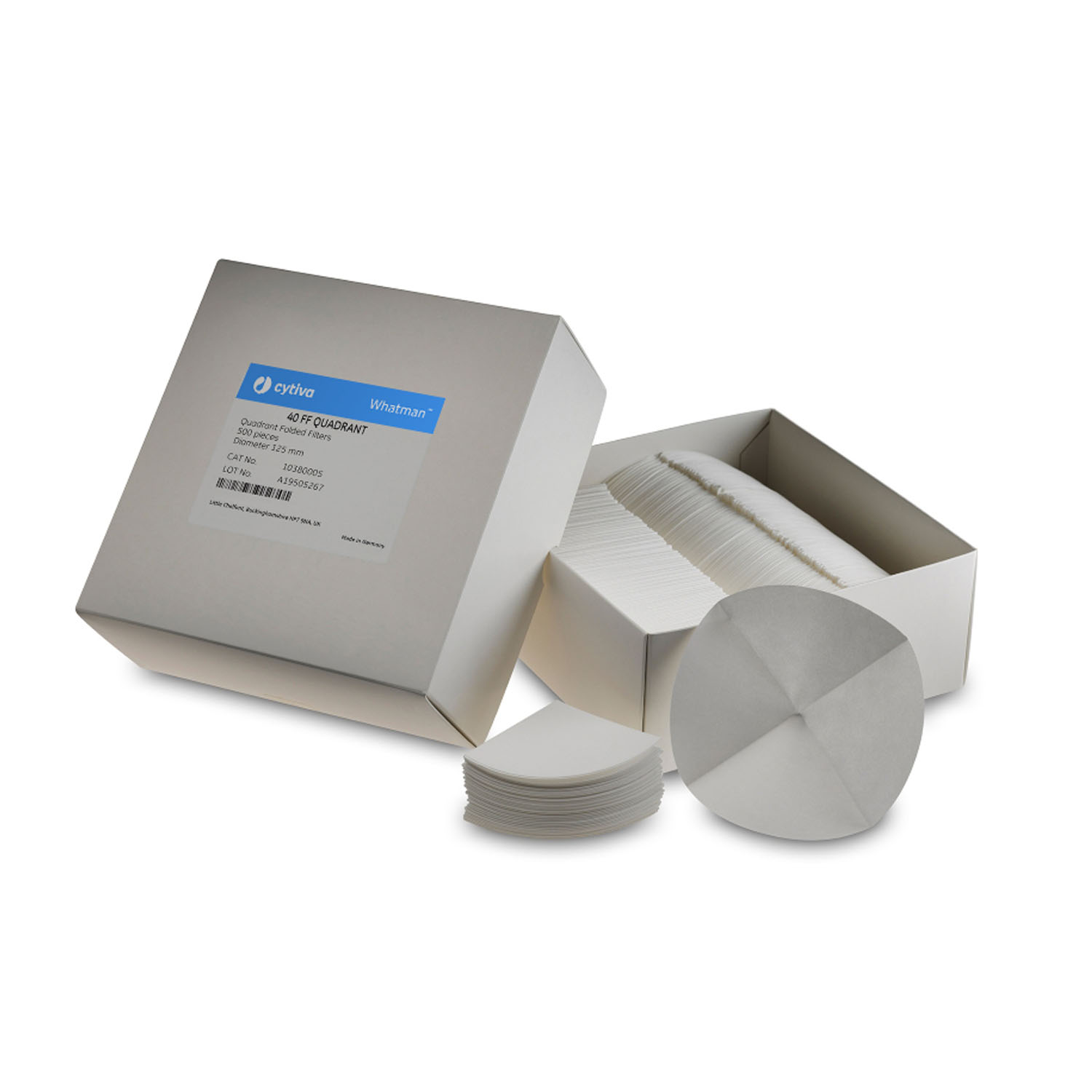 CYTIVA CELLULOSE FILTER PAPERS Quadrant Folded Filter, 1 FF, 125mm, 500/pk Cytiva 10380405
