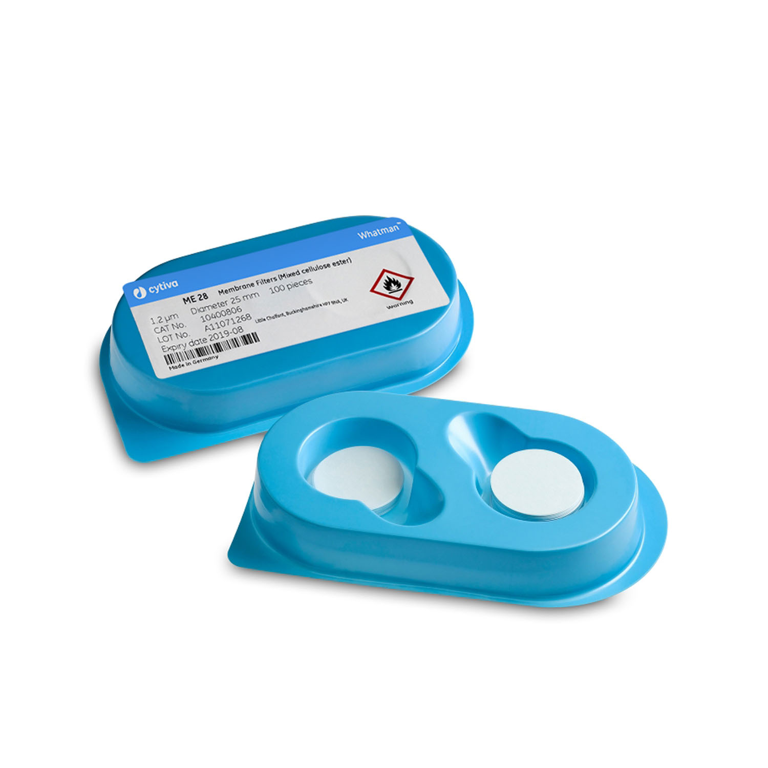 CYTIVA MEMBRANE FILTER PAPERS Filter Circles, 100mm Dia, Mixed Cellulose Ester ME 28 Plain, 1.2µm Pore Size, 50/pk Cytiva 10400821