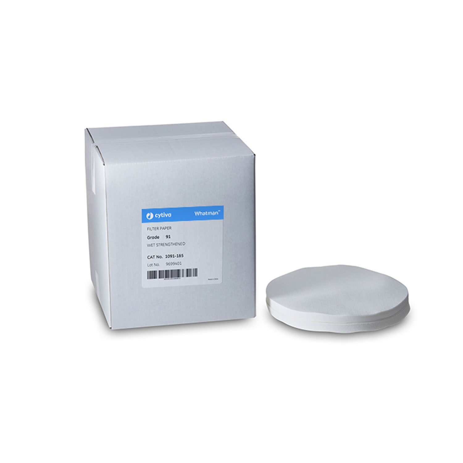 CYTIVA CELLULOSE FILTER PAPERS Filter Circles, 125mm Dia, Wet Strengthened Grade 91, 4000/pk Cytiva 1091-125