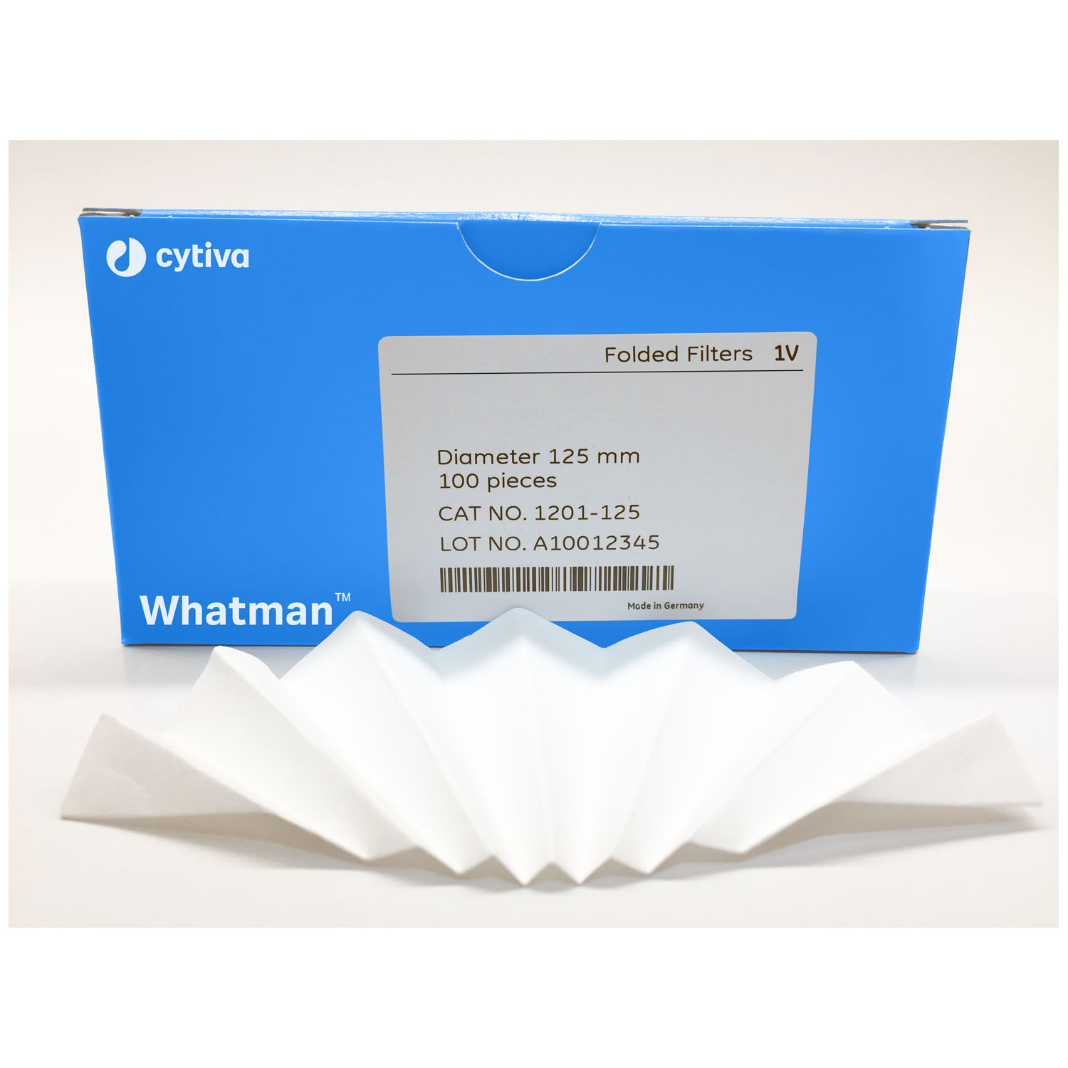 CYTIVA GRADE 1V QUALITATIVE FILTER PAPERS Grade 1V Folded Filter Paper,  Circle 12.5cm, 100/pk Cytiva 1201-125