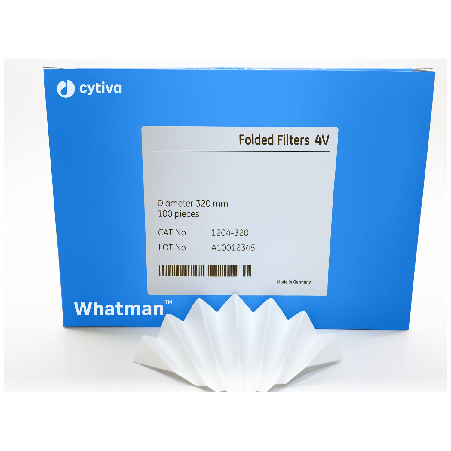 CYTIVA GRADE 4V QUALITATIVE FILTER PAPERS Grade 4V Folded Filter Paper,  Circle 18.5cm, 100/pk Cytiva 1204-0185
