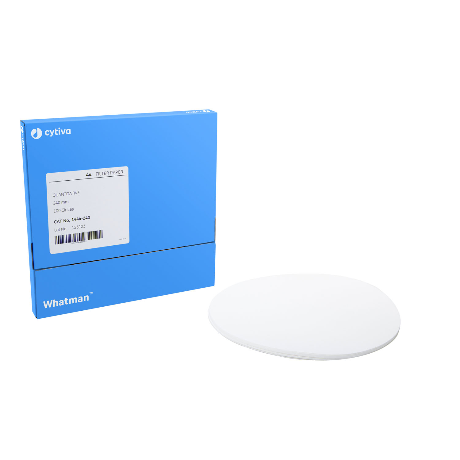 CYTIVA CELLULOSE FILTER PAPERS Filter Circles, 70mm Dia, Ashless Grade 44, 100/pk Cytiva 1444-070